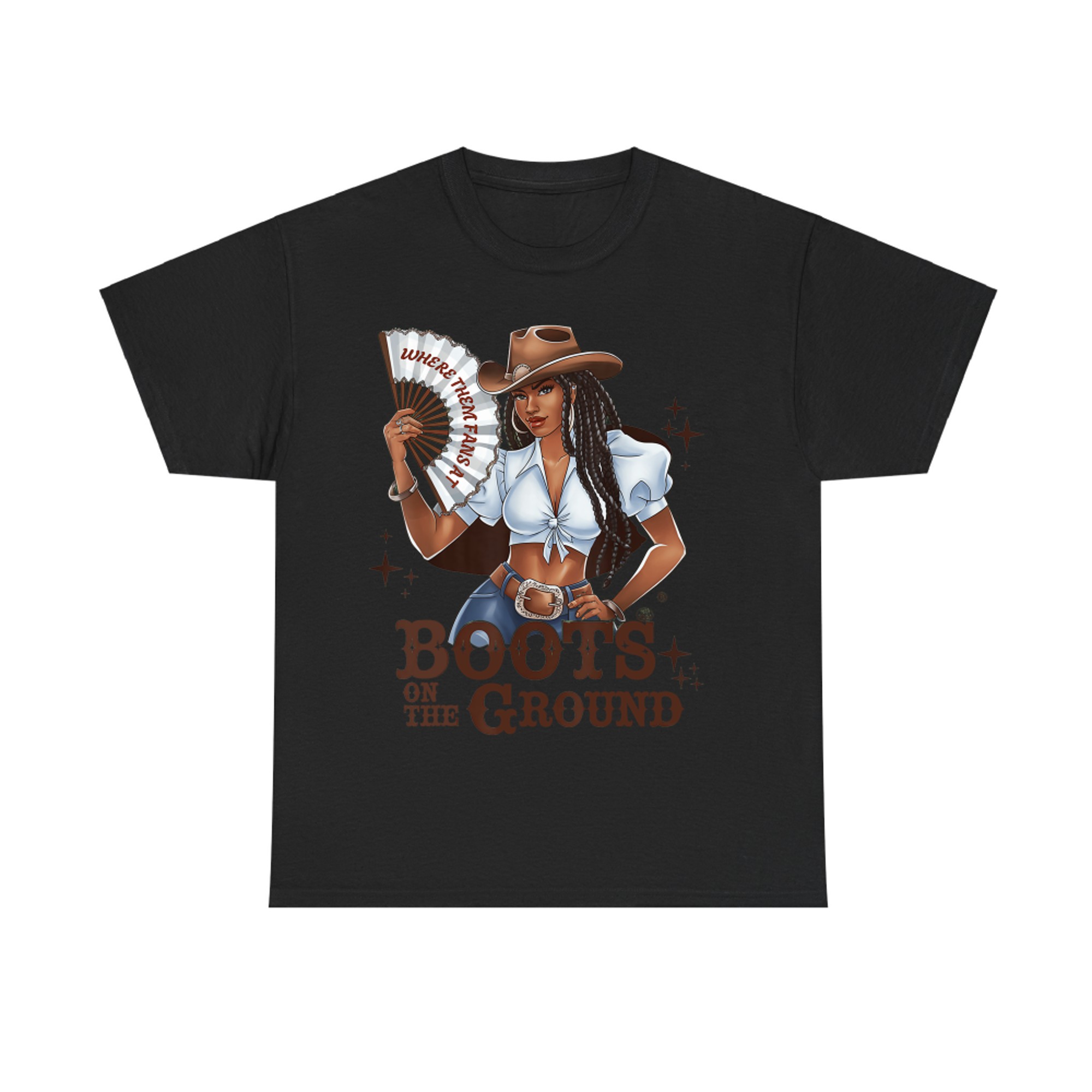 Boots On The Ground Linedance Stylish Black Cowgirl T-Shirt