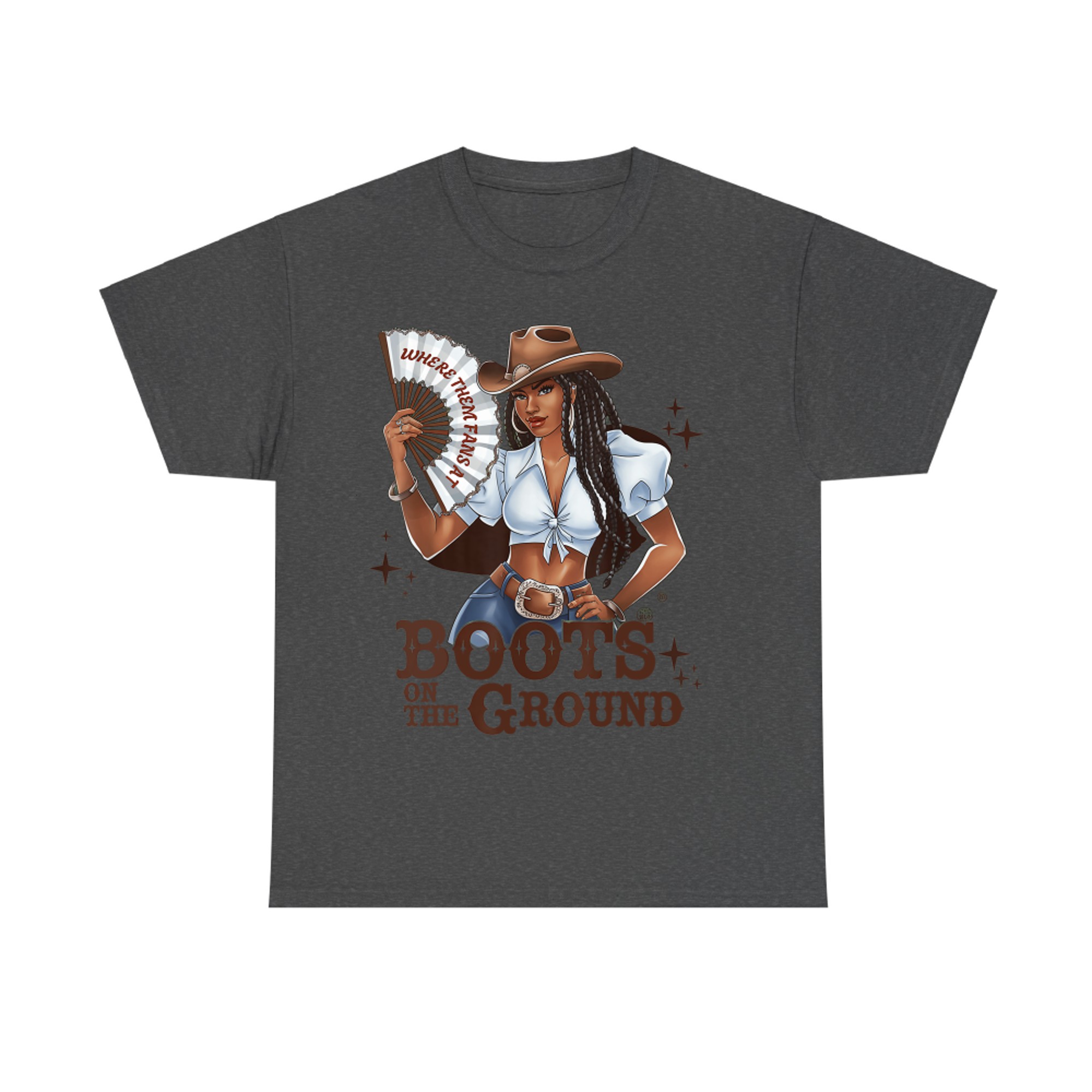 Boots On The Ground Linedance Stylish Black Cowgirl T-Shirt