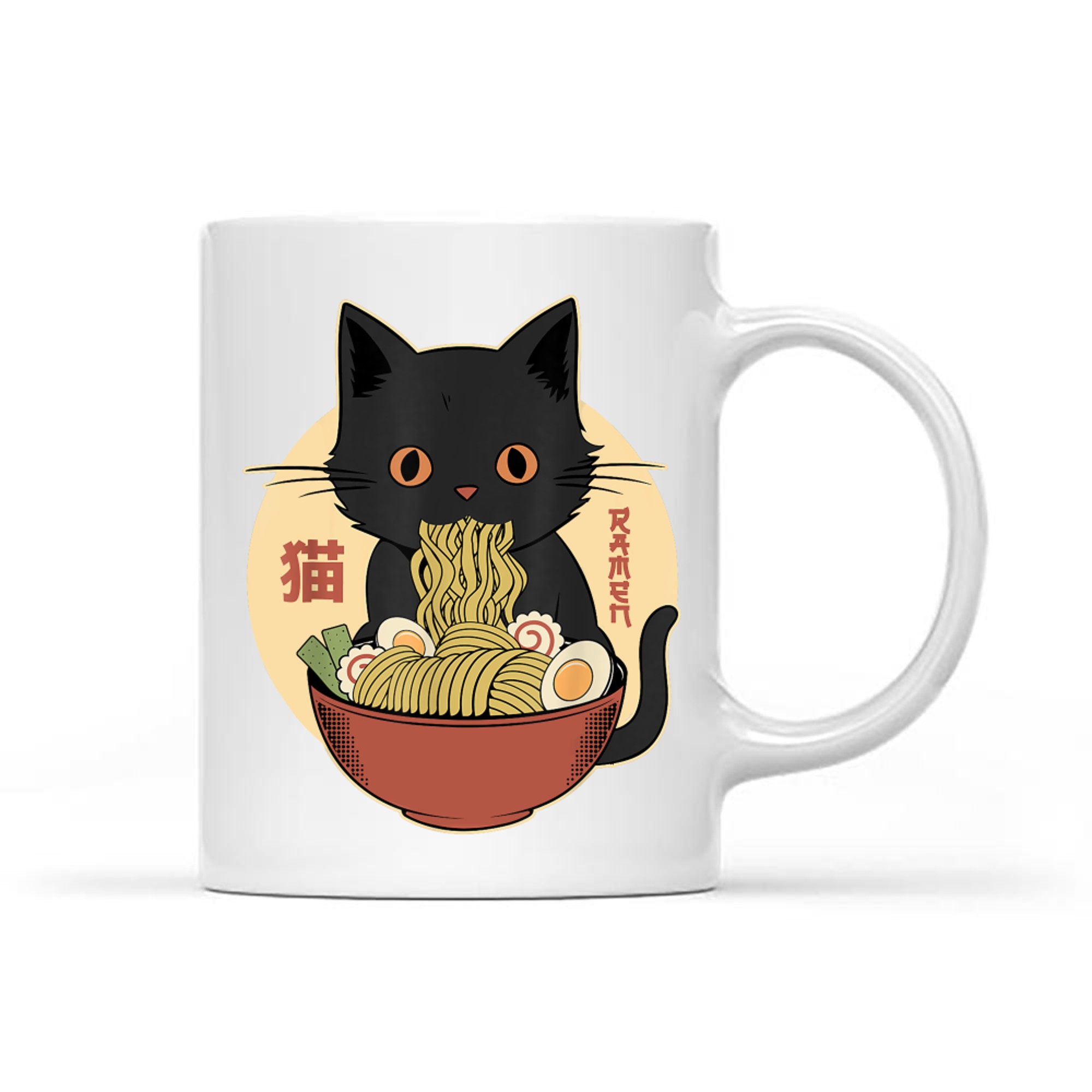 Cat Ramen Funny Graphic Japanese Kawaii Cat Anime Mug