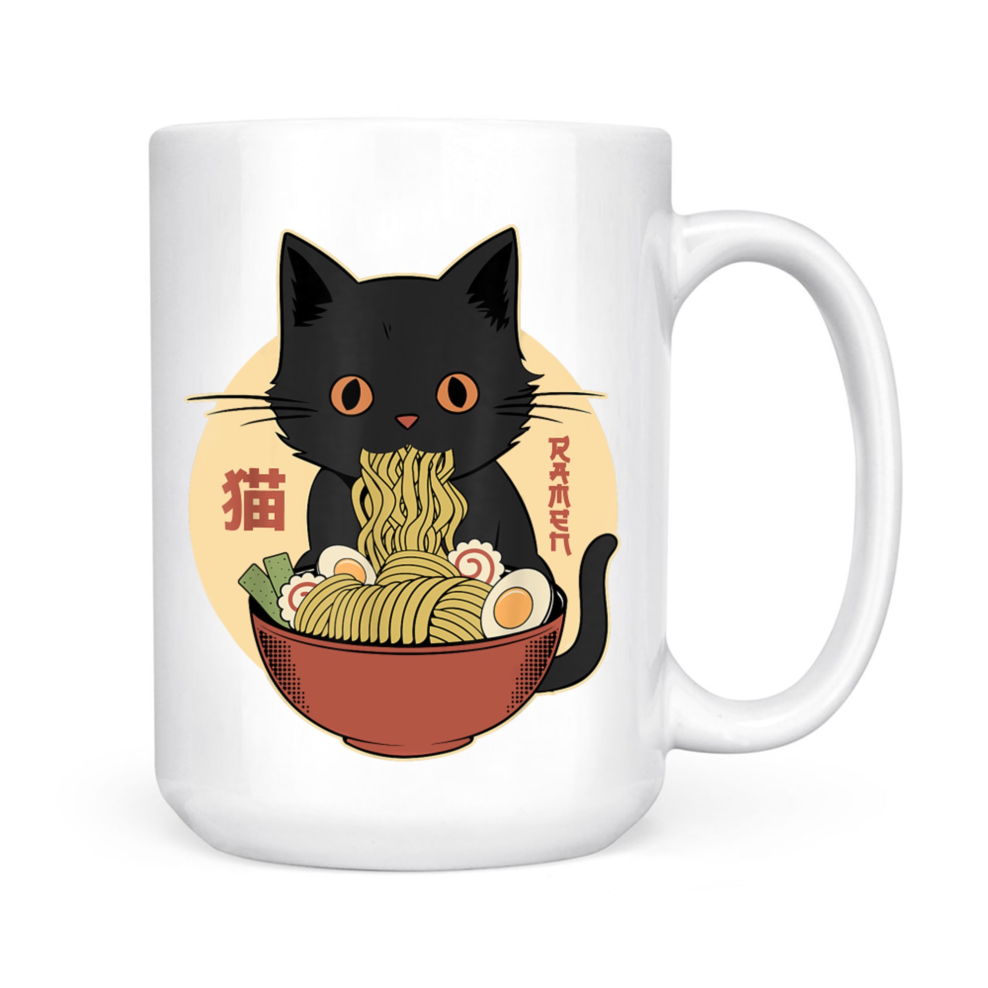 Cat Ramen Funny Graphic Japanese Kawaii Cat Anime Mug