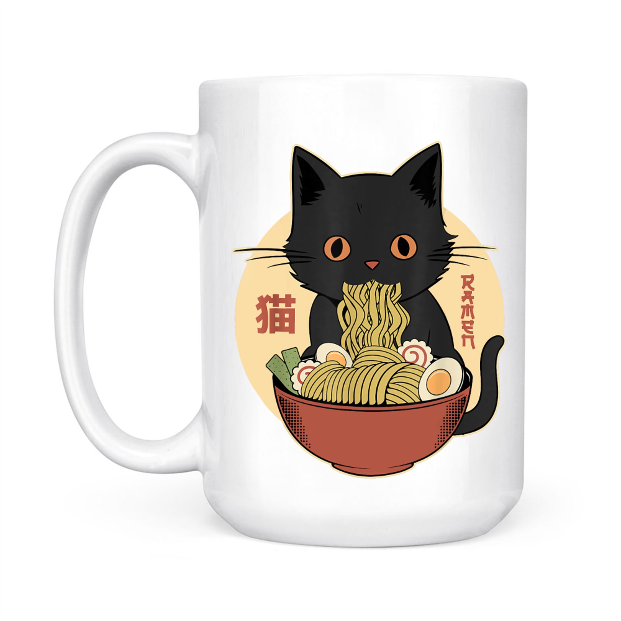 Cat Ramen Funny Graphic Japanese Kawaii Cat Anime Mug
