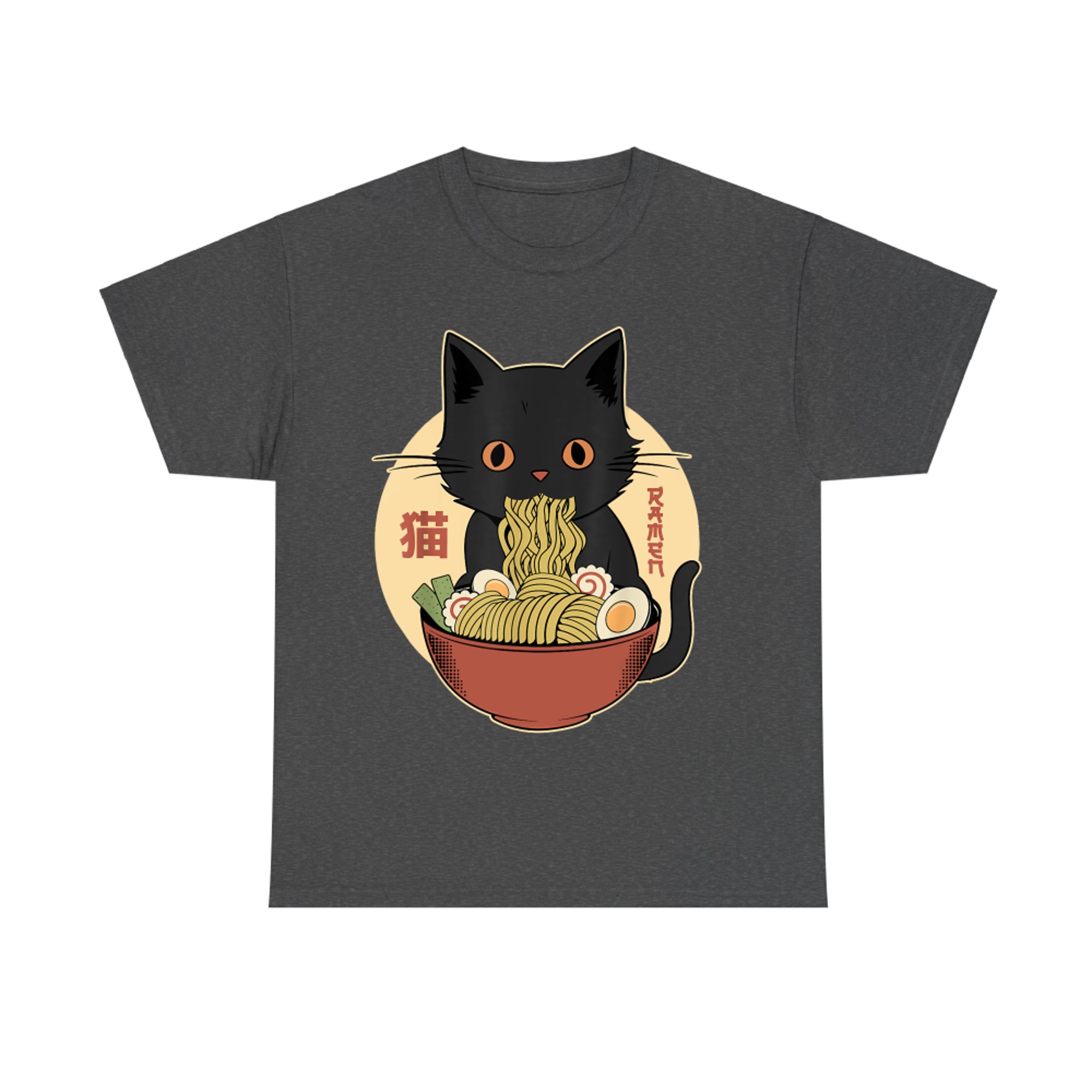 Cat Ramen Funny Graphic Japanese Kawaii Cat Anime T-Shirt