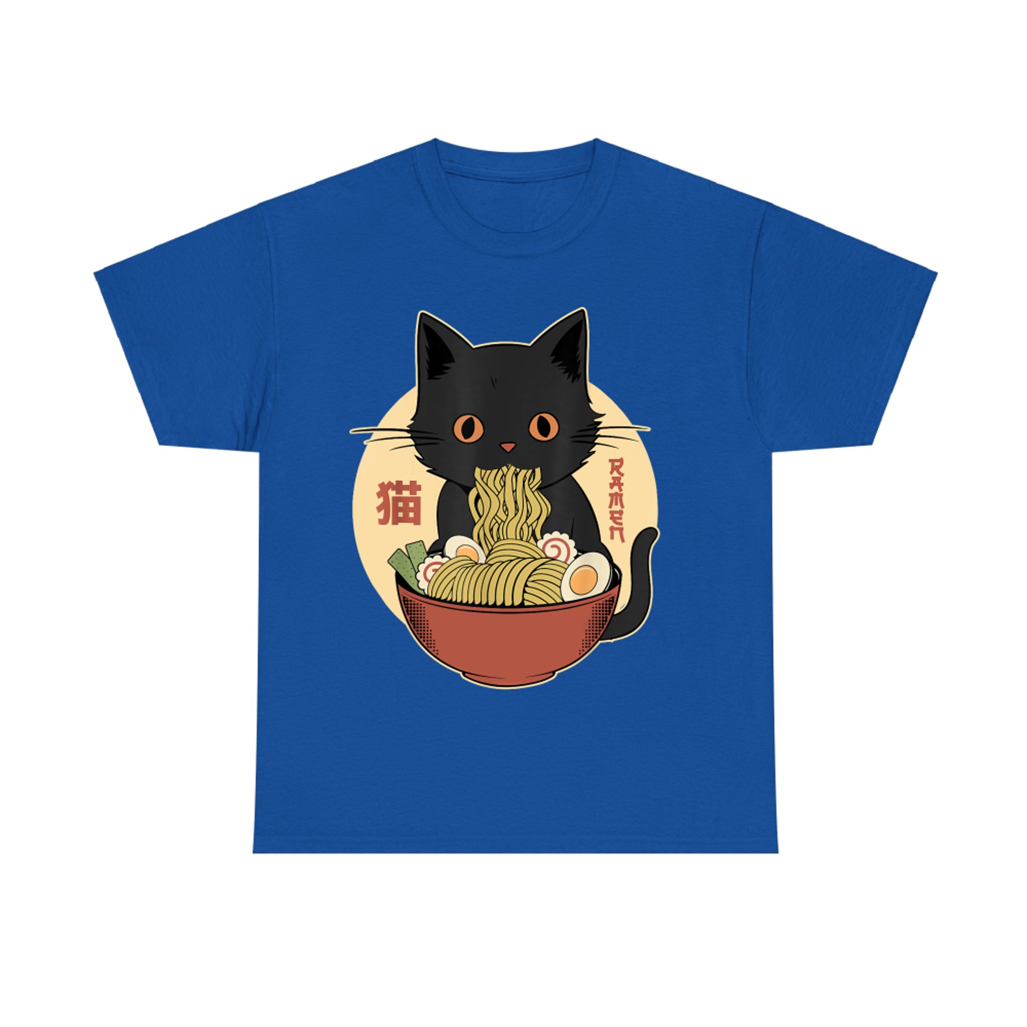 Cat Ramen Funny Graphic Japanese Kawaii Cat Anime T-Shirt