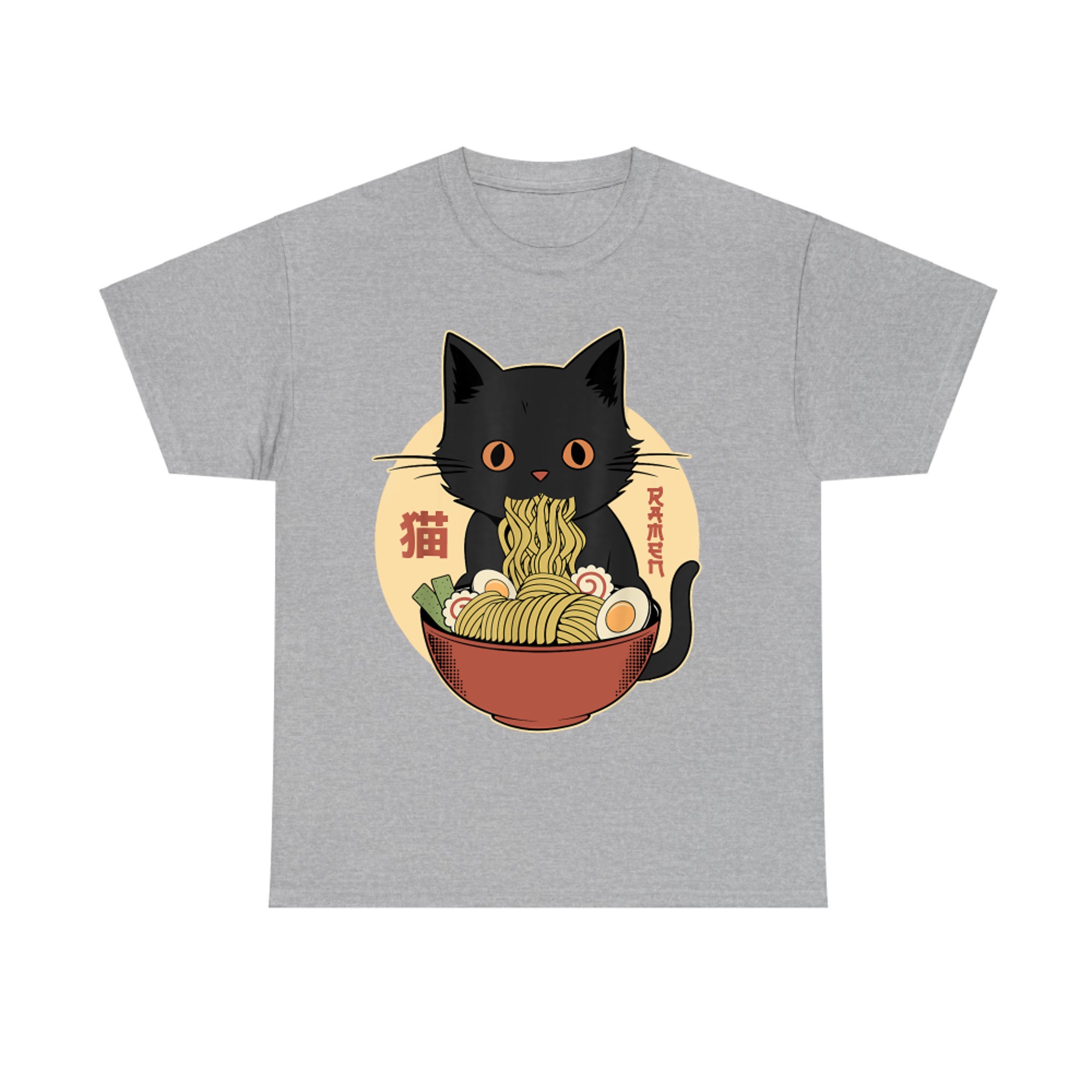 Cat Ramen Funny Graphic Japanese Kawaii Cat Anime T-Shirt