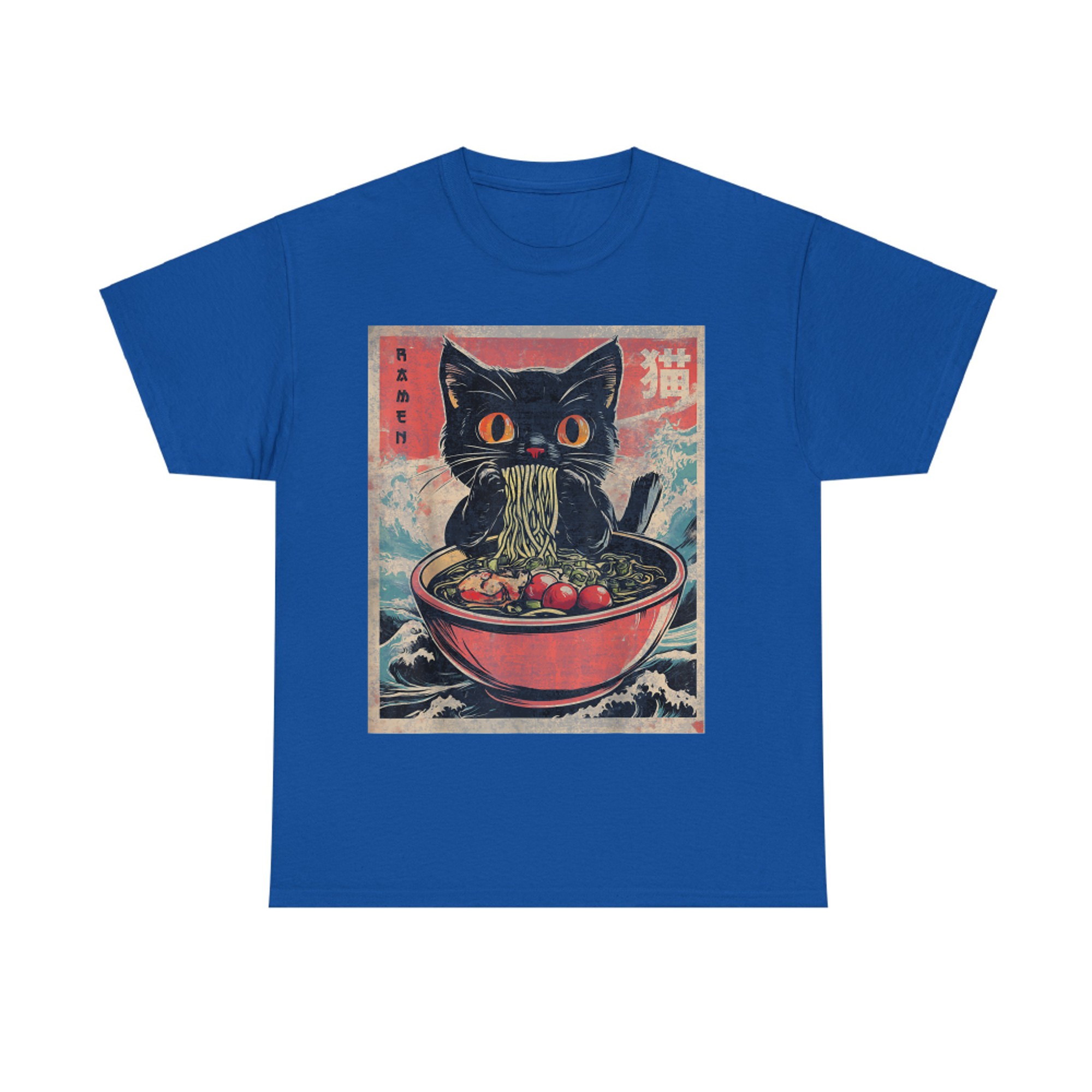 Cat Ramen Japanese Funny Graphic Kawaii Cat Anime T-Shirt