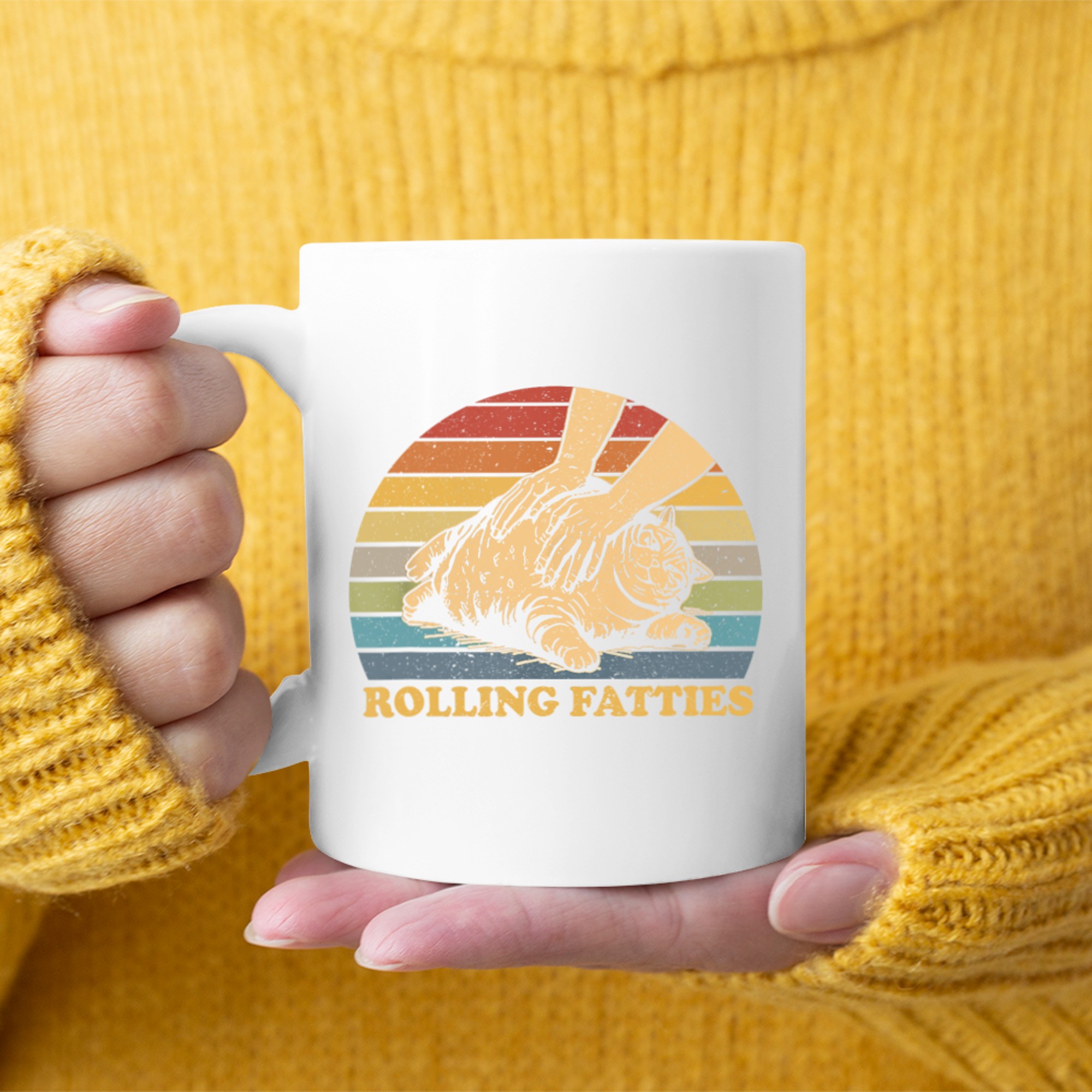 Cat Rolling Fatties Funny Mug