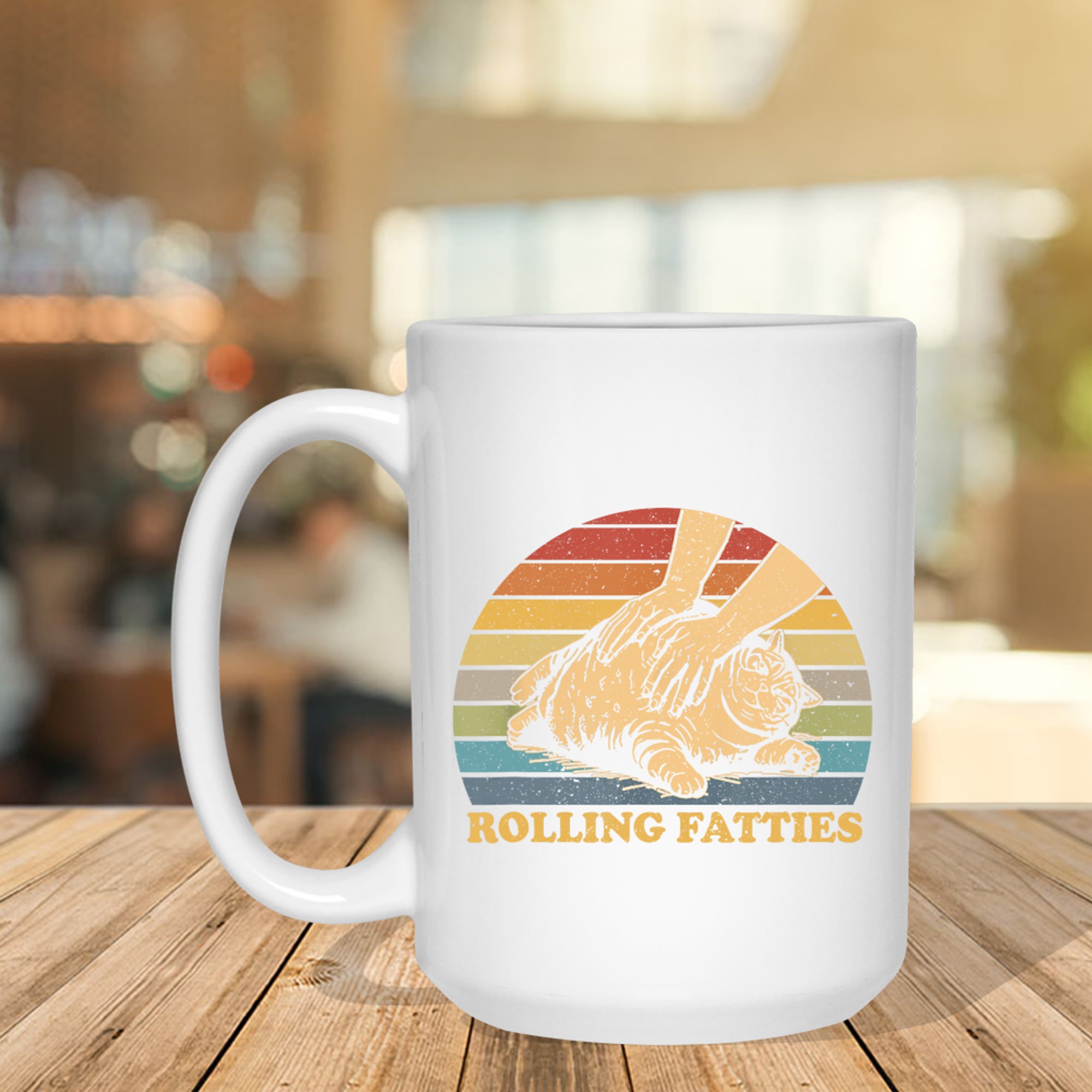 Cat Rolling Fatties Funny Mug