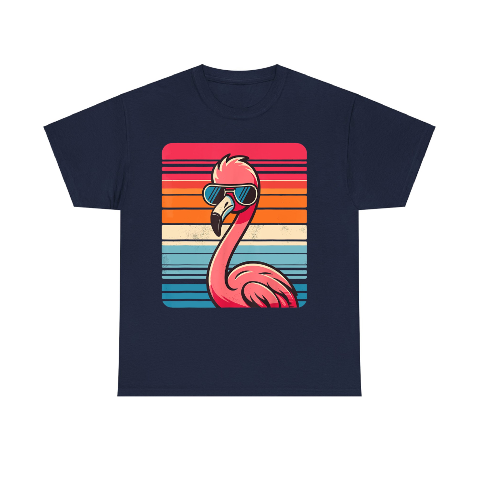 Cool Retro Flamingo in Sunglasses 70s 80s 90s Funny T-Shirt