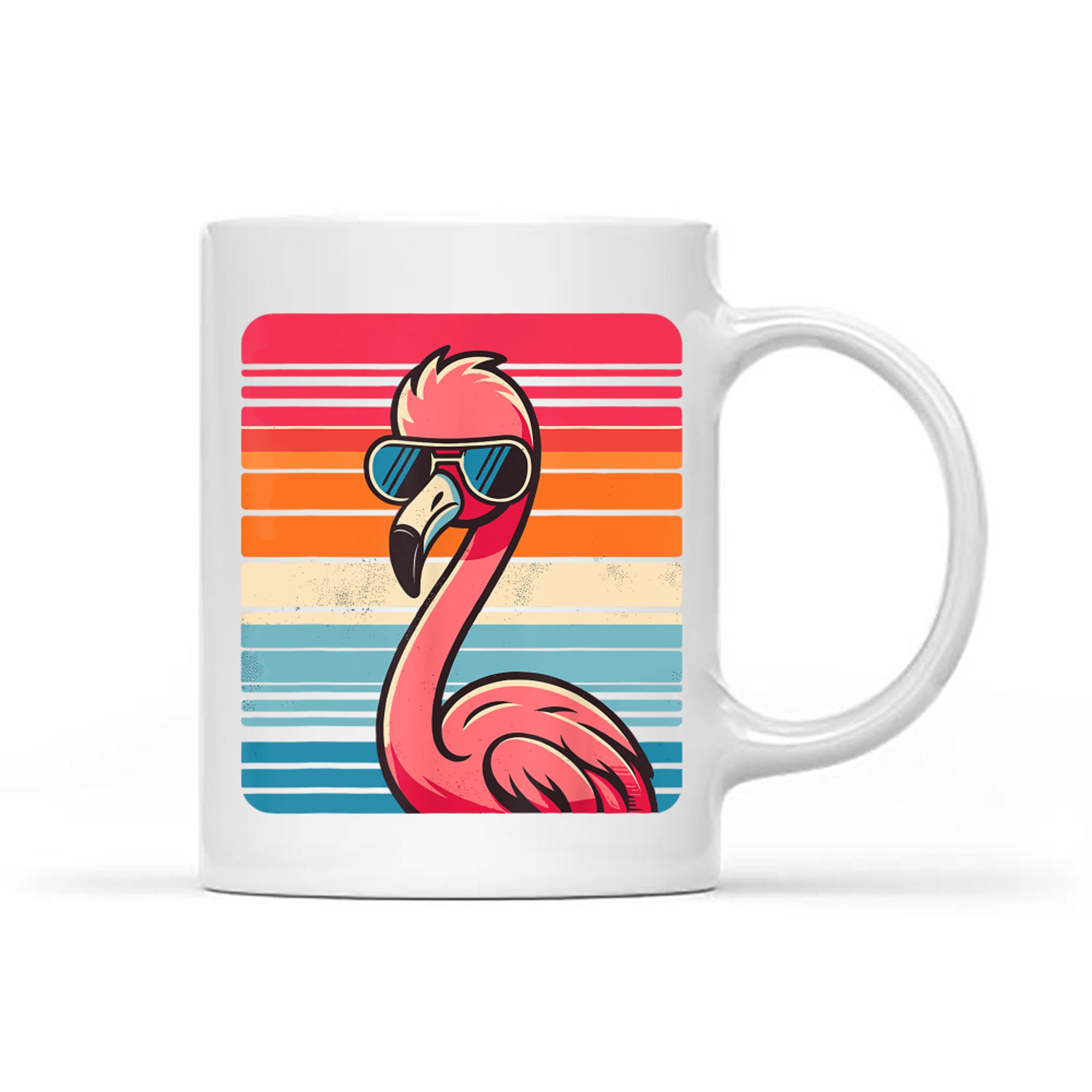 Cool Retro Flamingo Sunglasses 70s 80s 90s Funny Mug