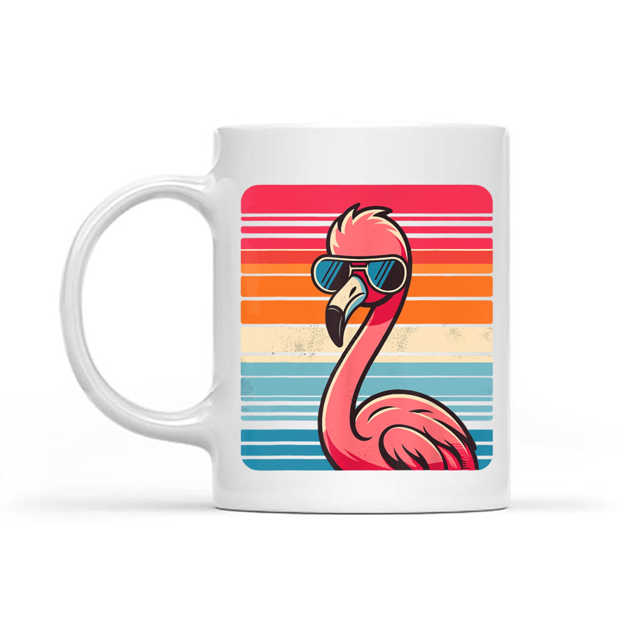 Cool Retro Flamingo Sunglasses 70s 80s 90s Funny Mug