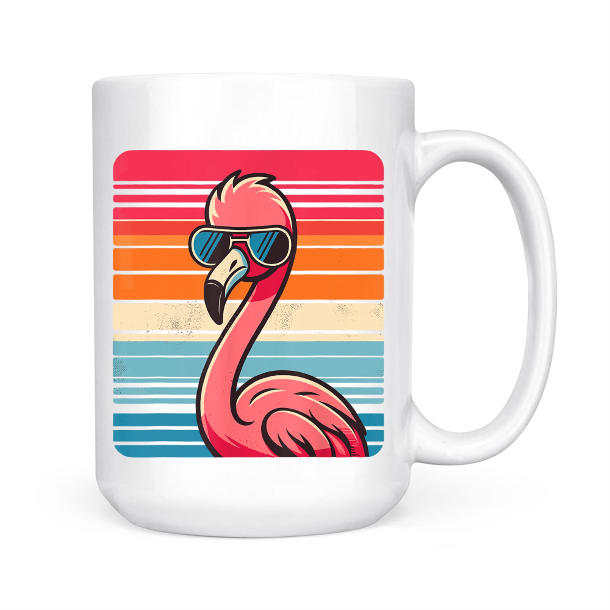 Cool Retro Flamingo Sunglasses 70s 80s 90s Funny Mug
