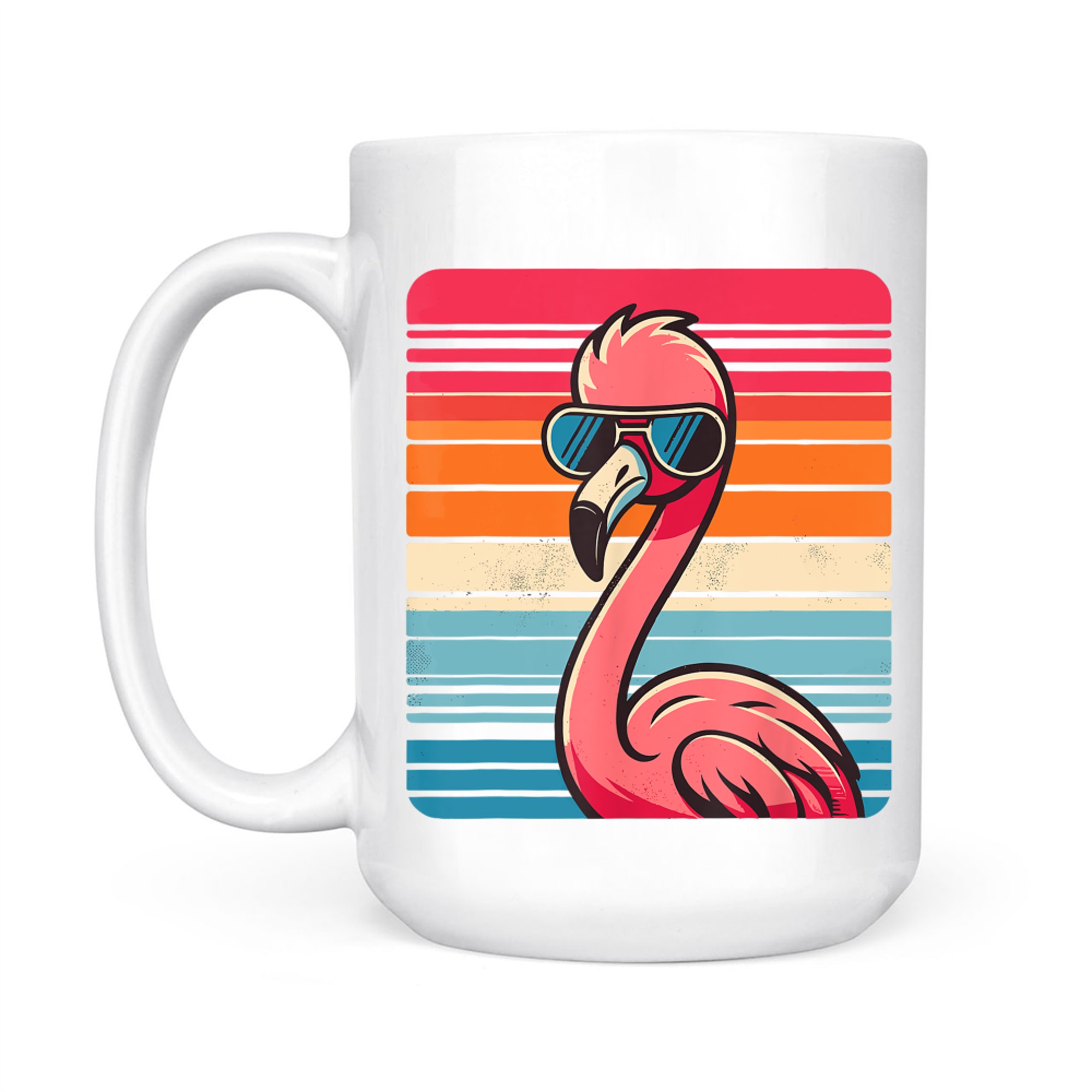 Cool Retro Flamingo Sunglasses 70s 80s 90s Funny Mug
