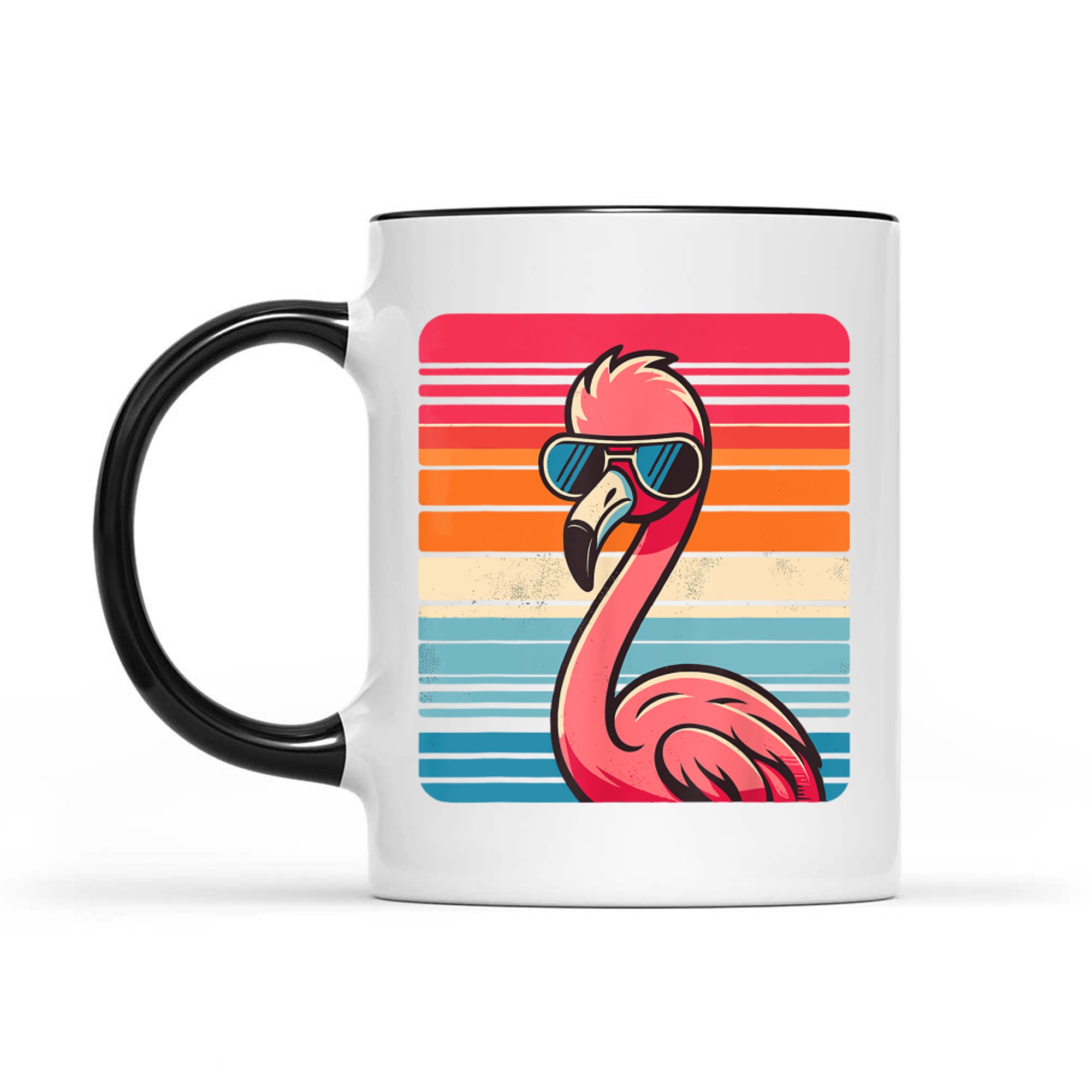 Cool Retro Flamingo Sunglasses 70s 80s 90s Funny Mug