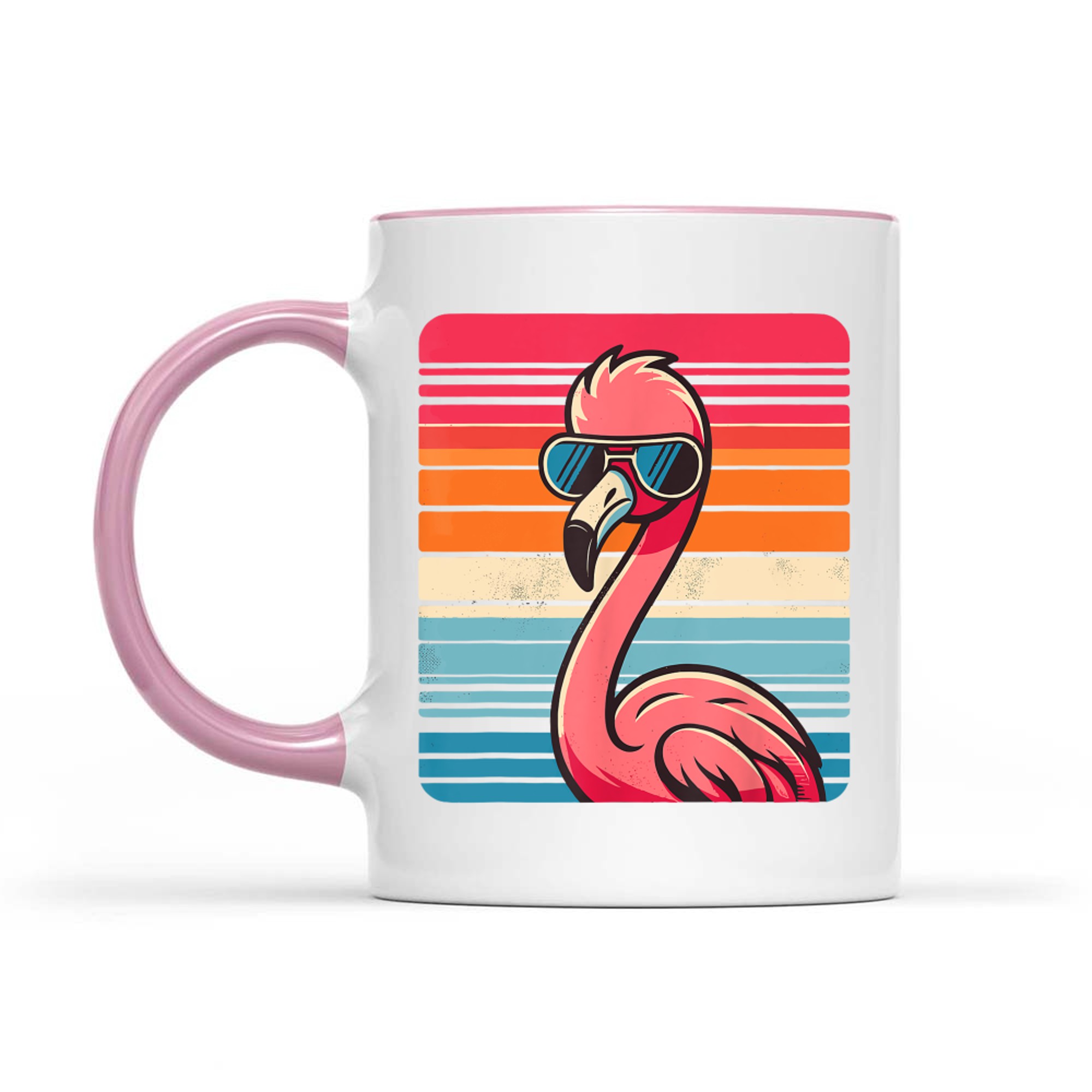 Cool Retro Flamingo Sunglasses 70s 80s 90s Funny Mug