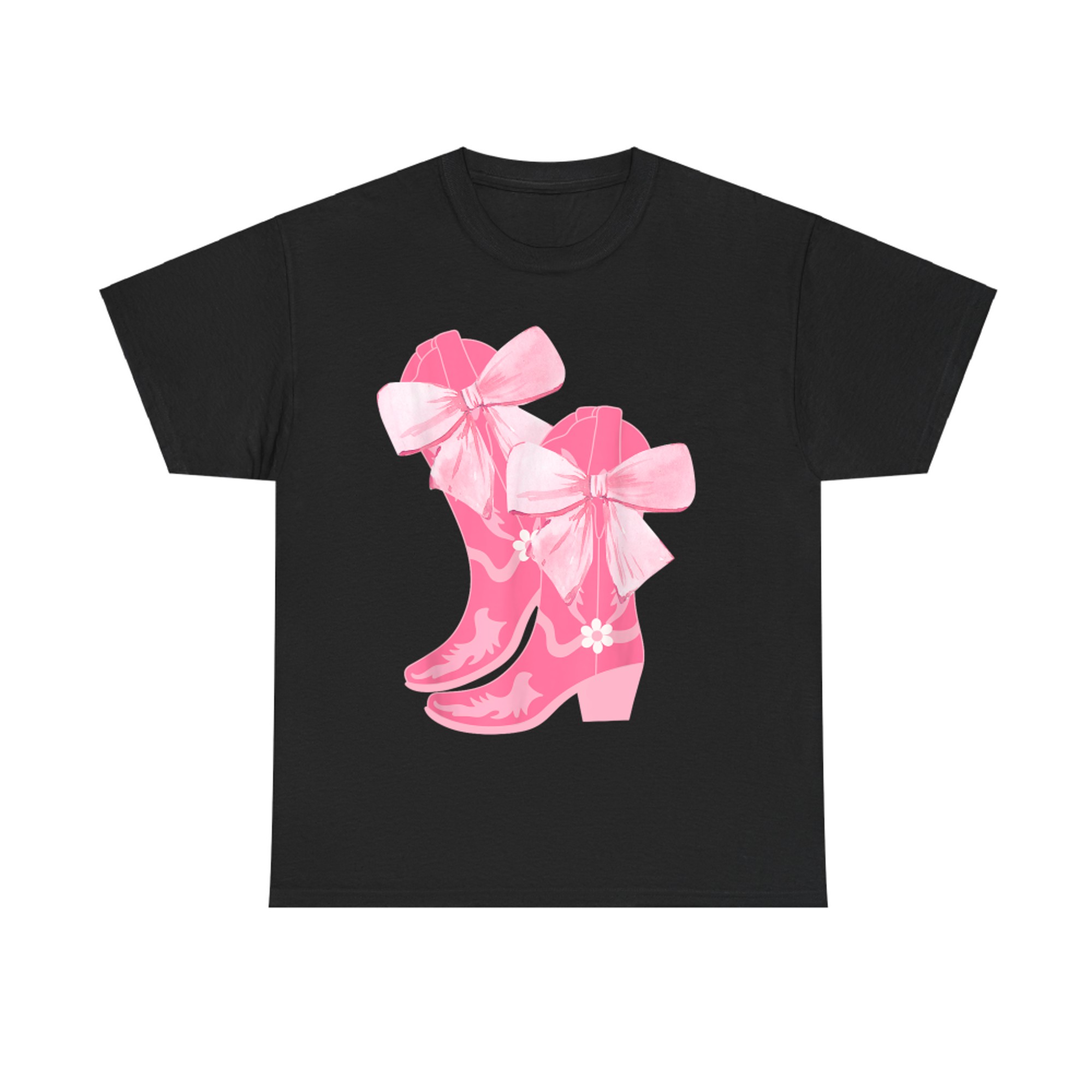 Cowgirl Boots Pink Baby Bow Preppy Y2k T-Shirt