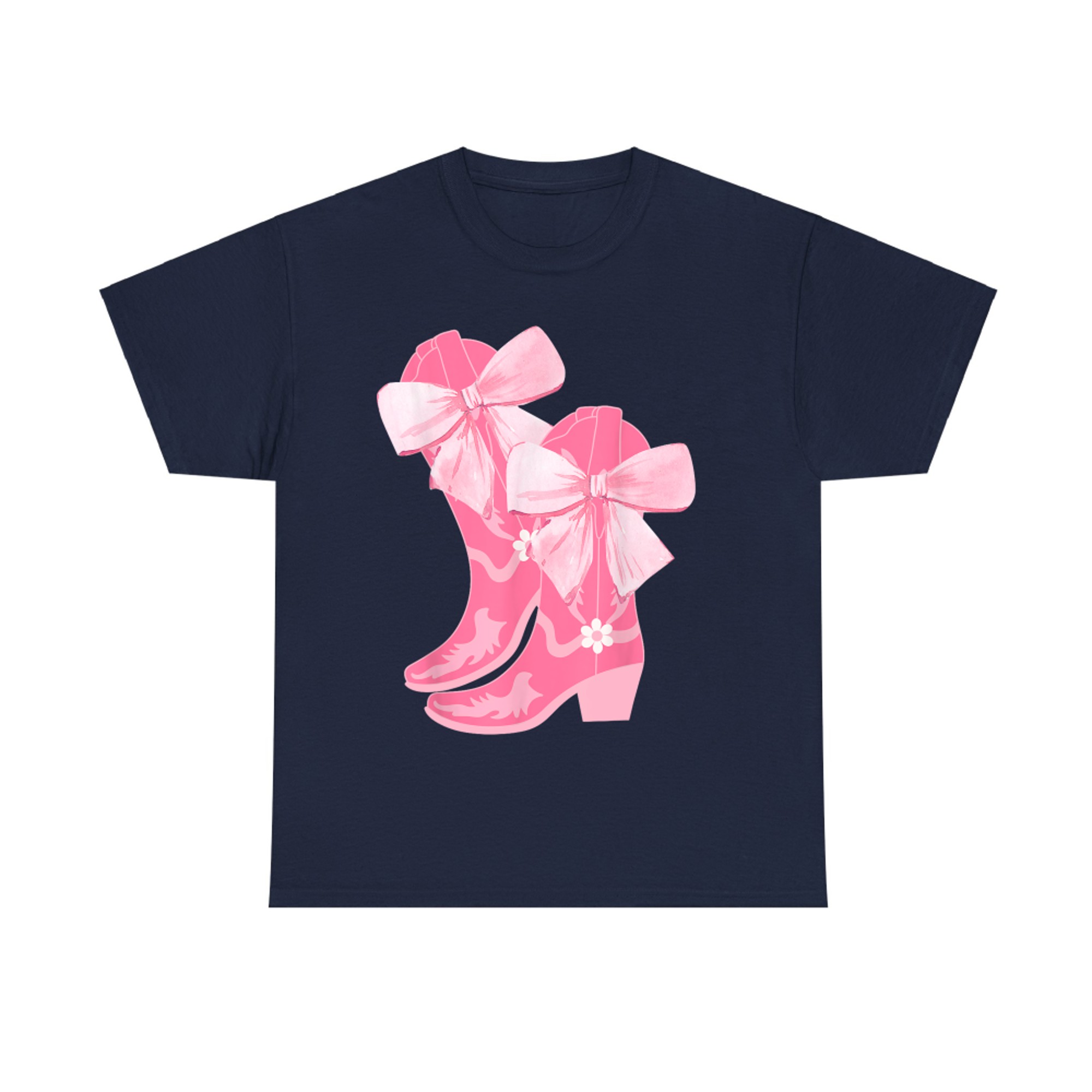 Cowgirl Boots Pink Baby Bow Preppy Y2k T-Shirt