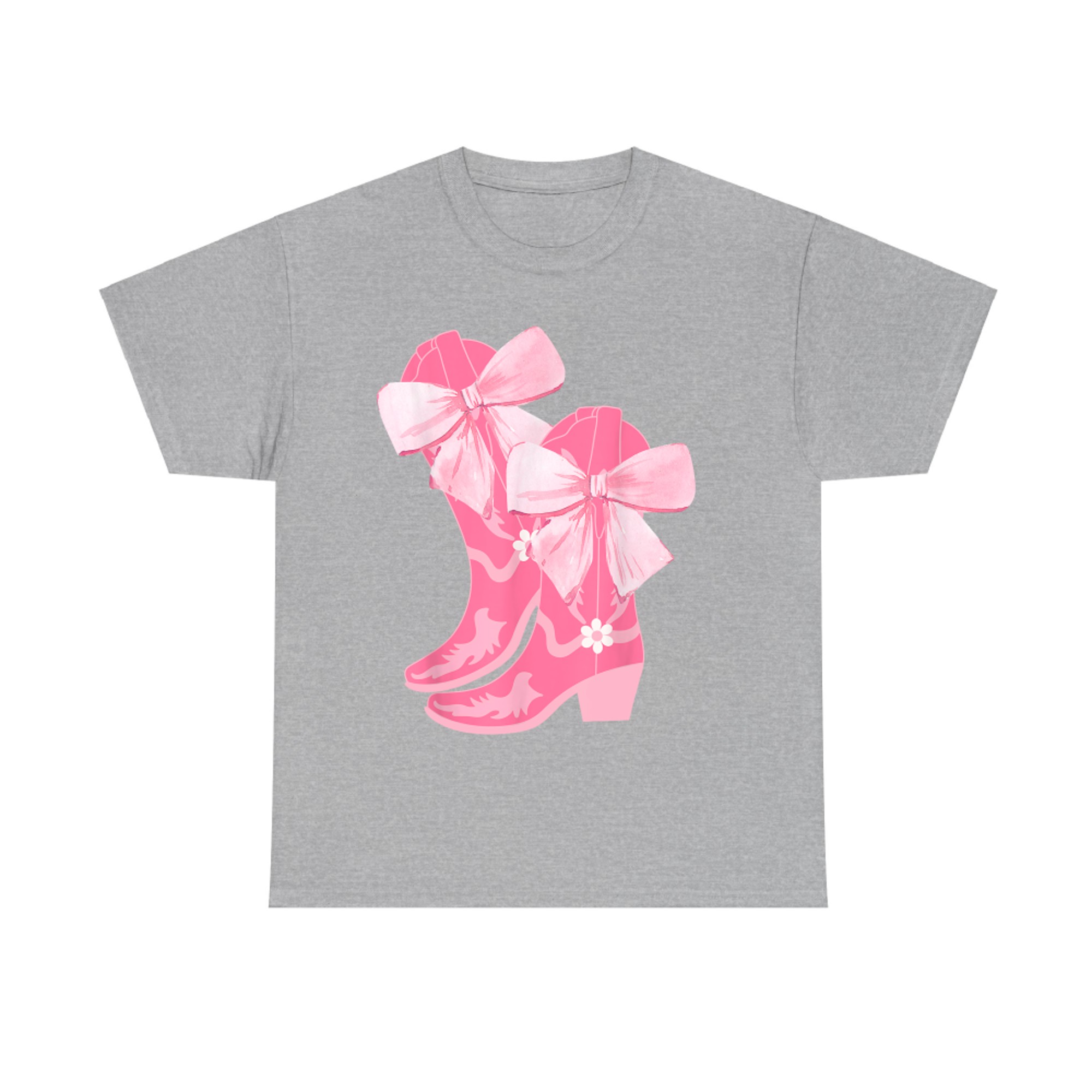 Cowgirl Boots Pink Baby Bow Preppy Y2k T-Shirt