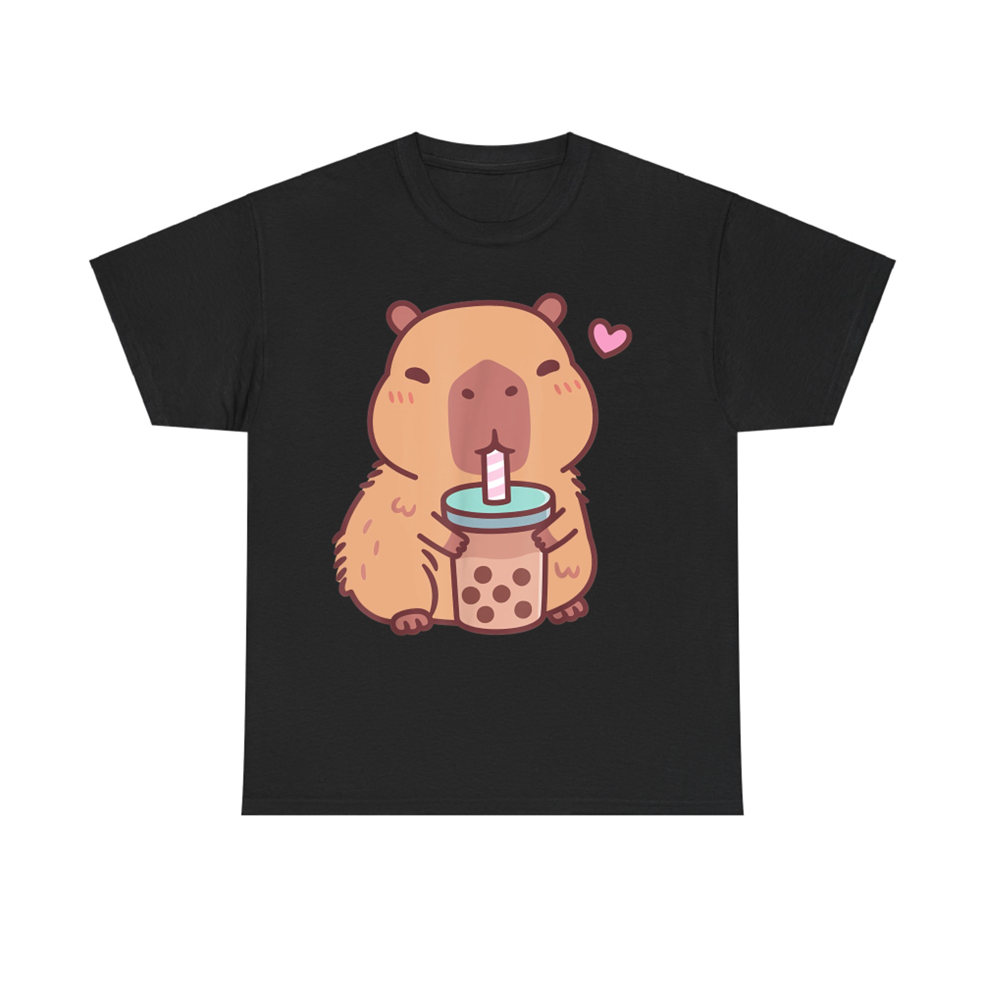 Cute Capybara Kawaii Anime Drinking Bubble Tea Lover T-Shirt