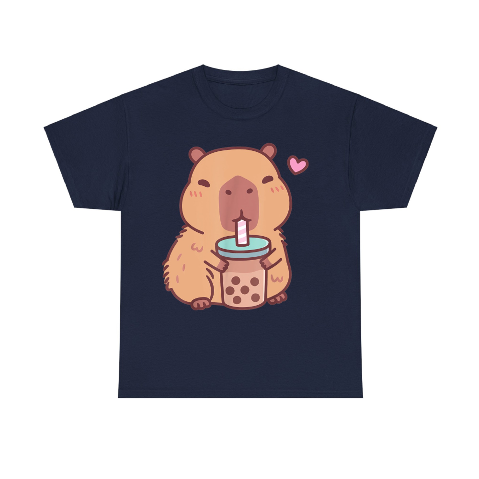Cute Capybara Kawaii Anime Drinking Bubble Tea Lover T-Shirt