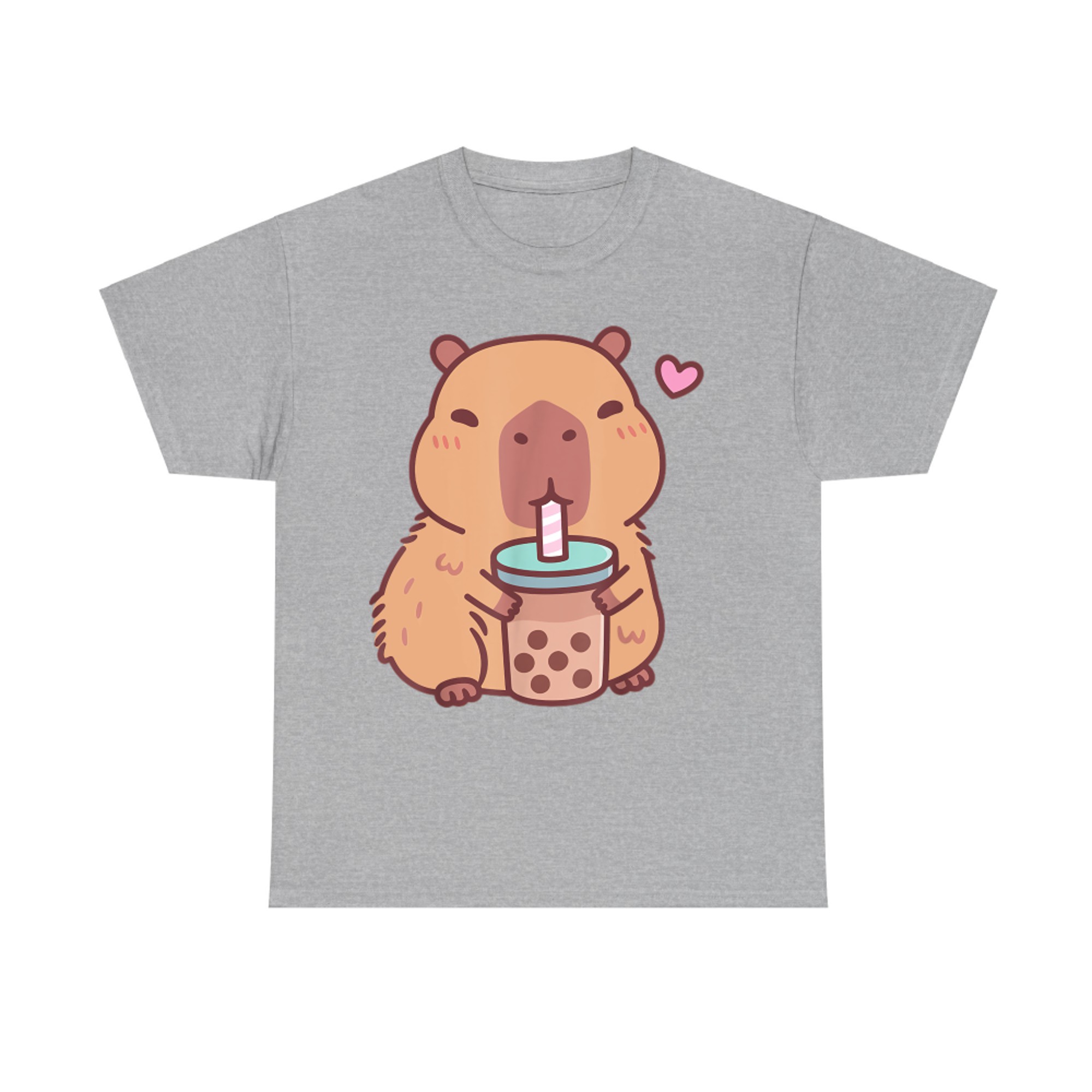 Cute Capybara Kawaii Anime Drinking Bubble Tea Lover T-Shirt