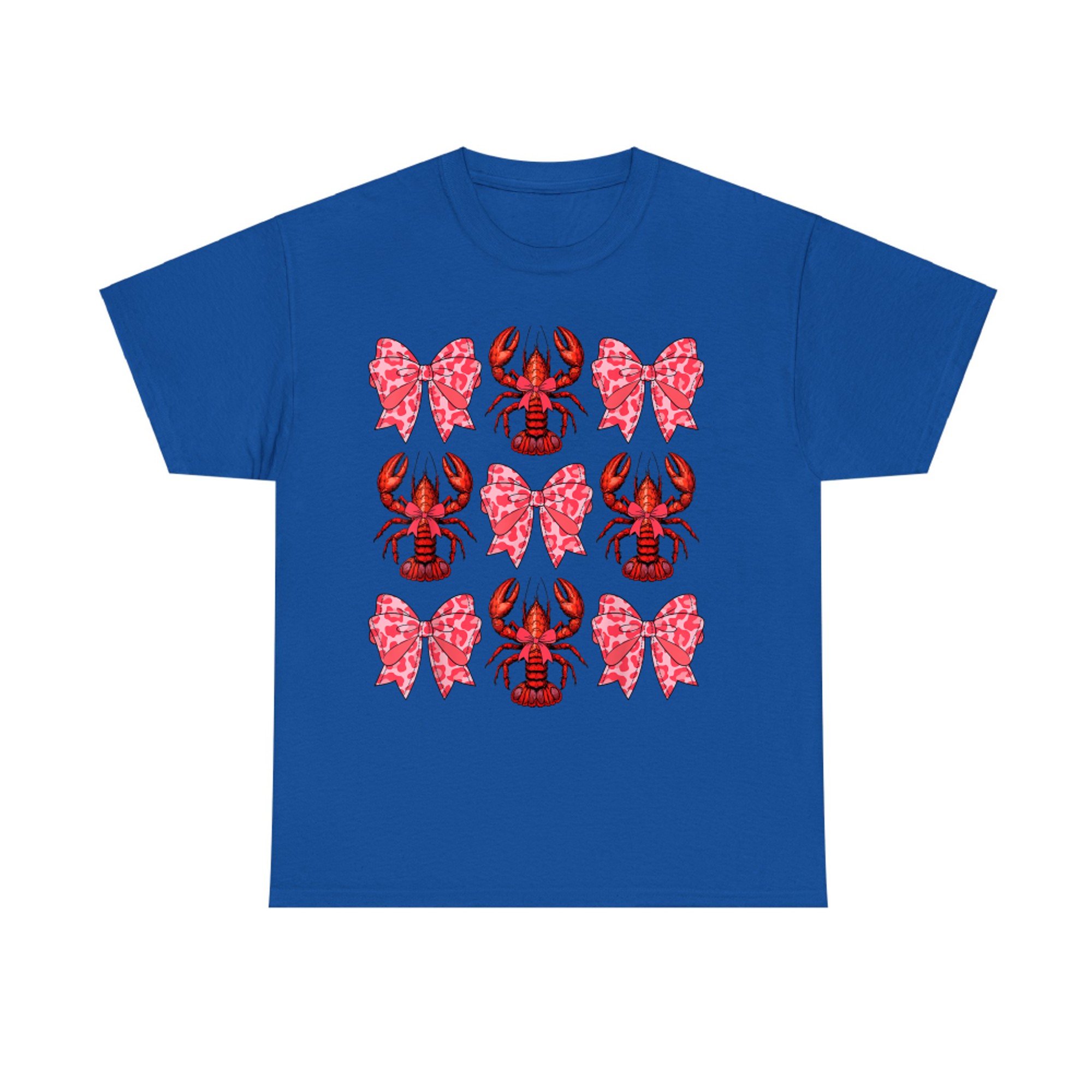 Cute Coquette Bow Crawfish Graphic Y2K Aesthetic T-Shirt