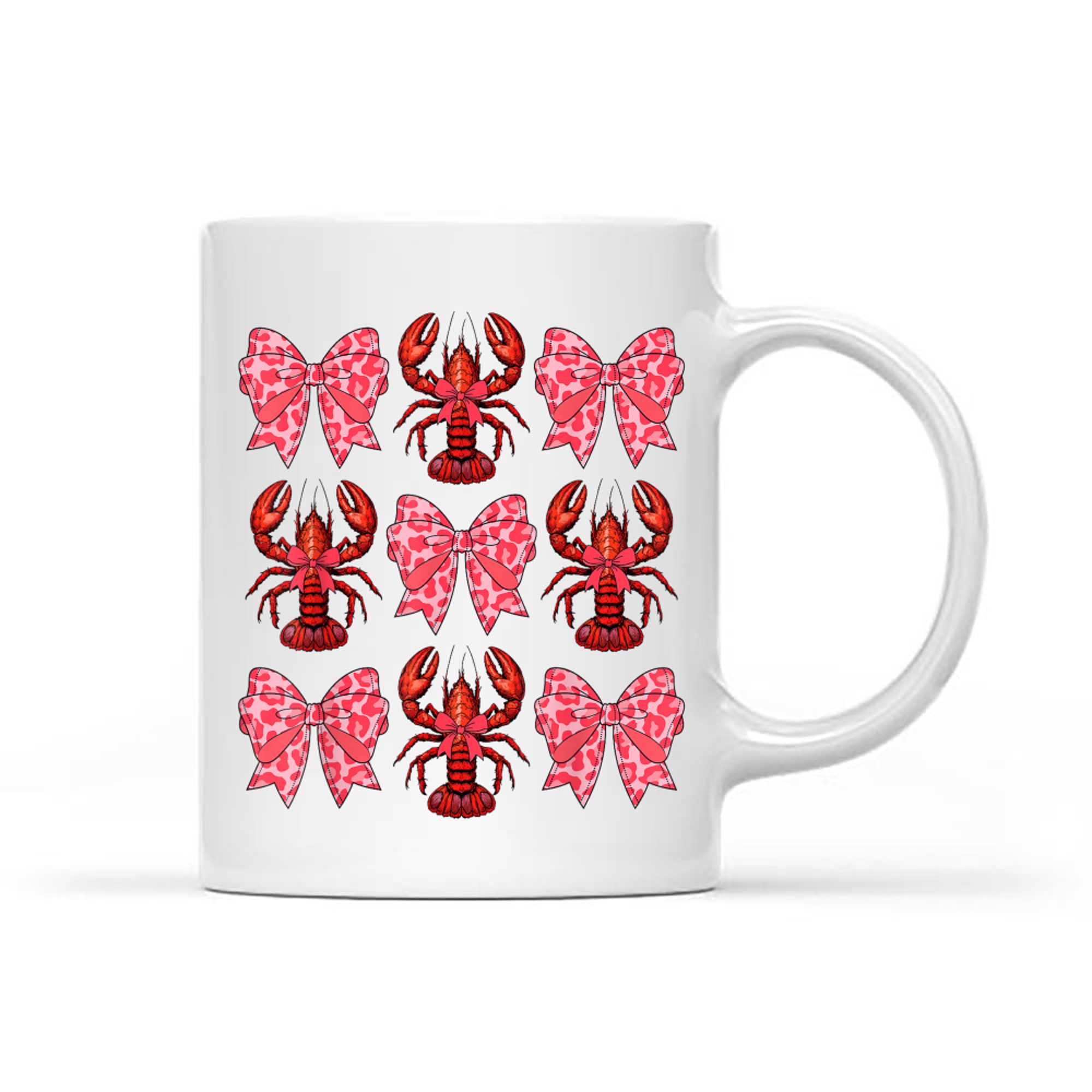 Cute Coquette Bow Crawfish Graphic Y2K Mug