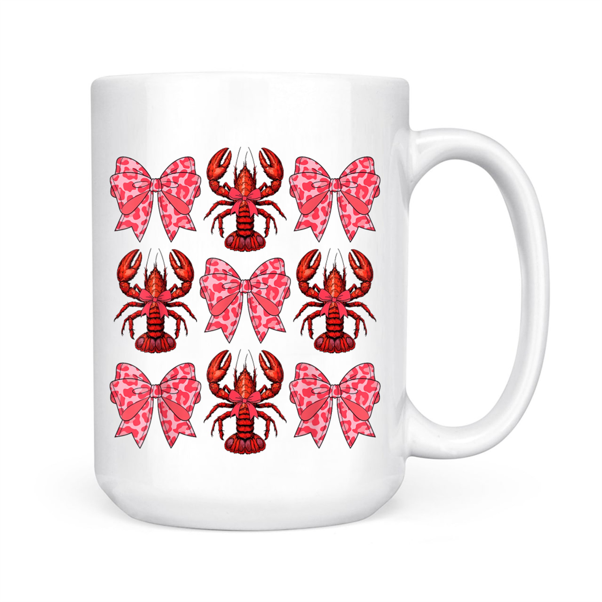 Cute Coquette Bow Crawfish Graphic Y2K Mug