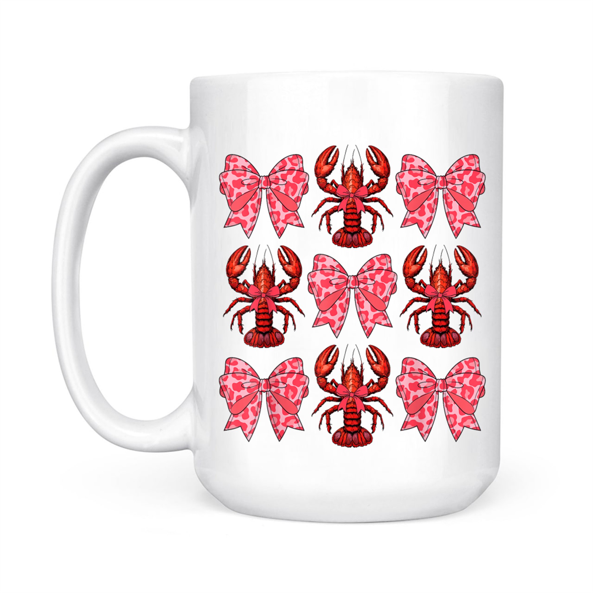Cute Coquette Bow Crawfish Graphic Y2K Mug