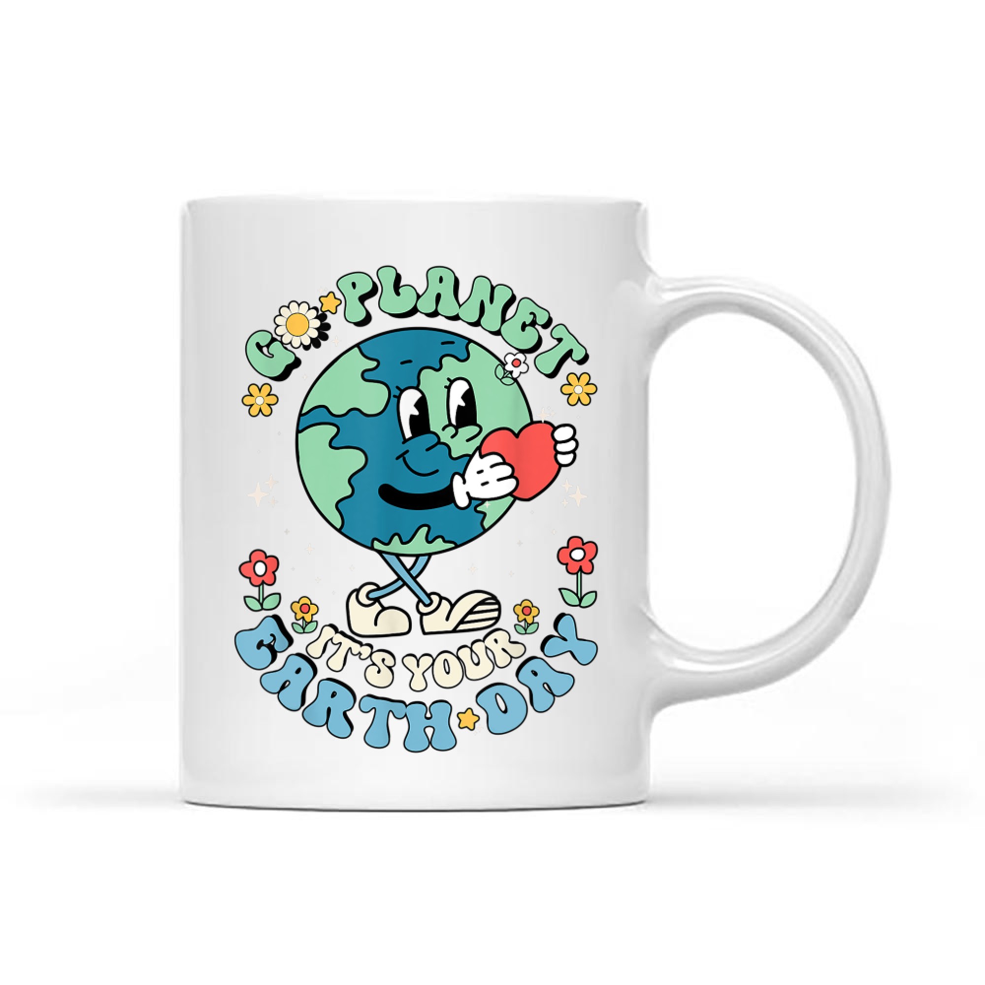 Cute Go Planet Its Your Earth Day Teacher Kids Groovy Mug
