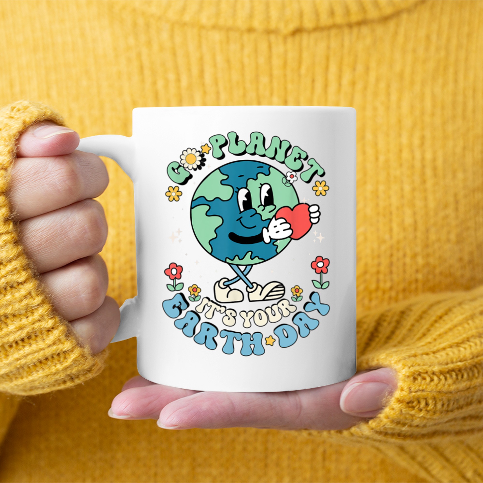Cute Go Planet Its Your Earth Day Teacher Kids Groovy Mug