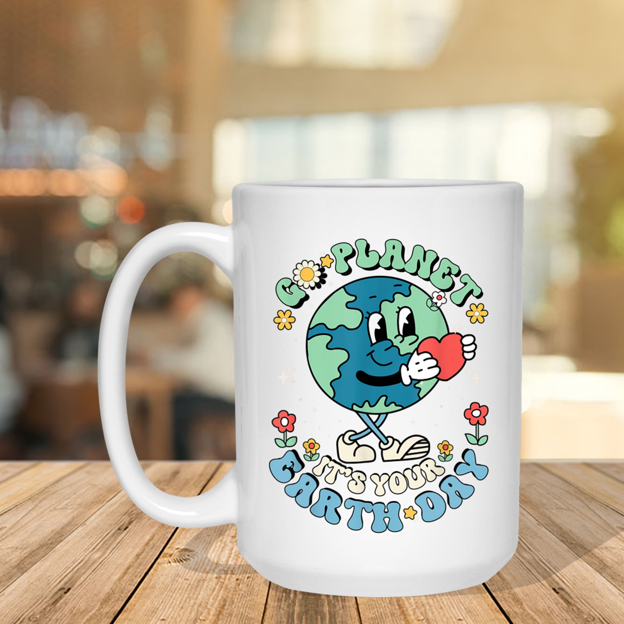 Cute Go Planet Its Your Earth Day Teacher Kids Groovy Mug