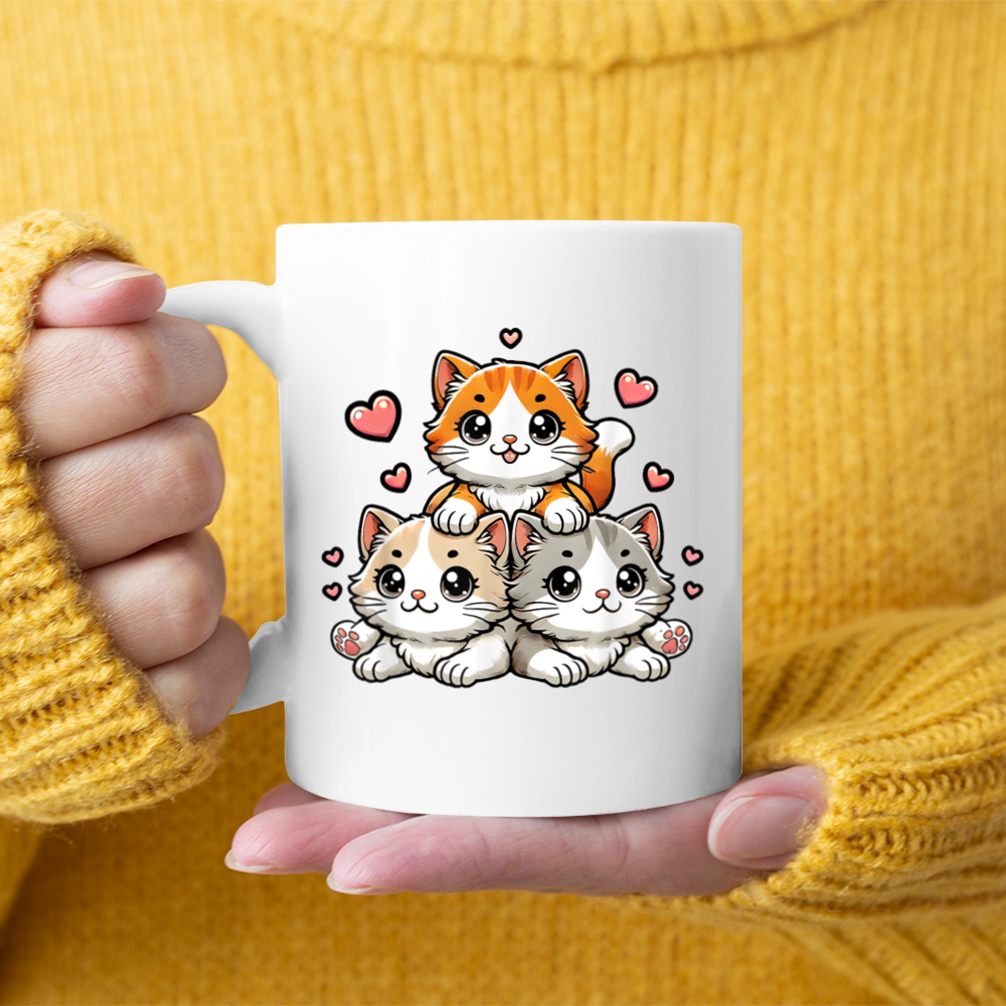 Cute Kawaii Cats Neko Funny Kitten Cat Lover Mug