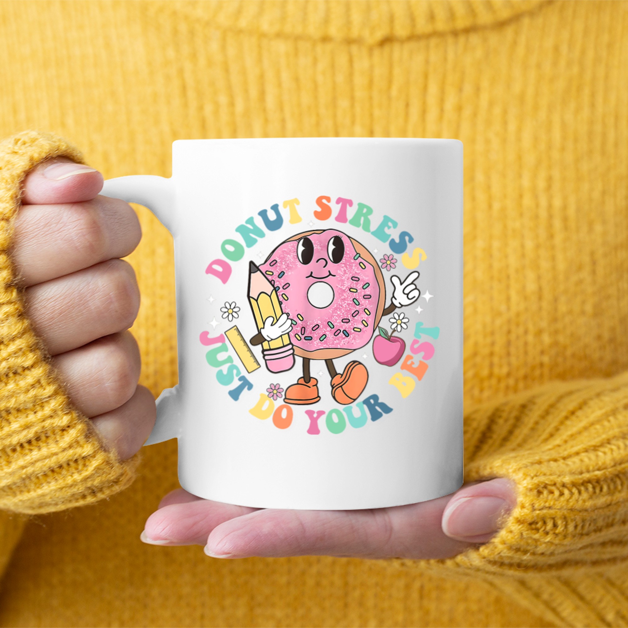 Donut Stress Do Your Best Teacher Test Day Mug