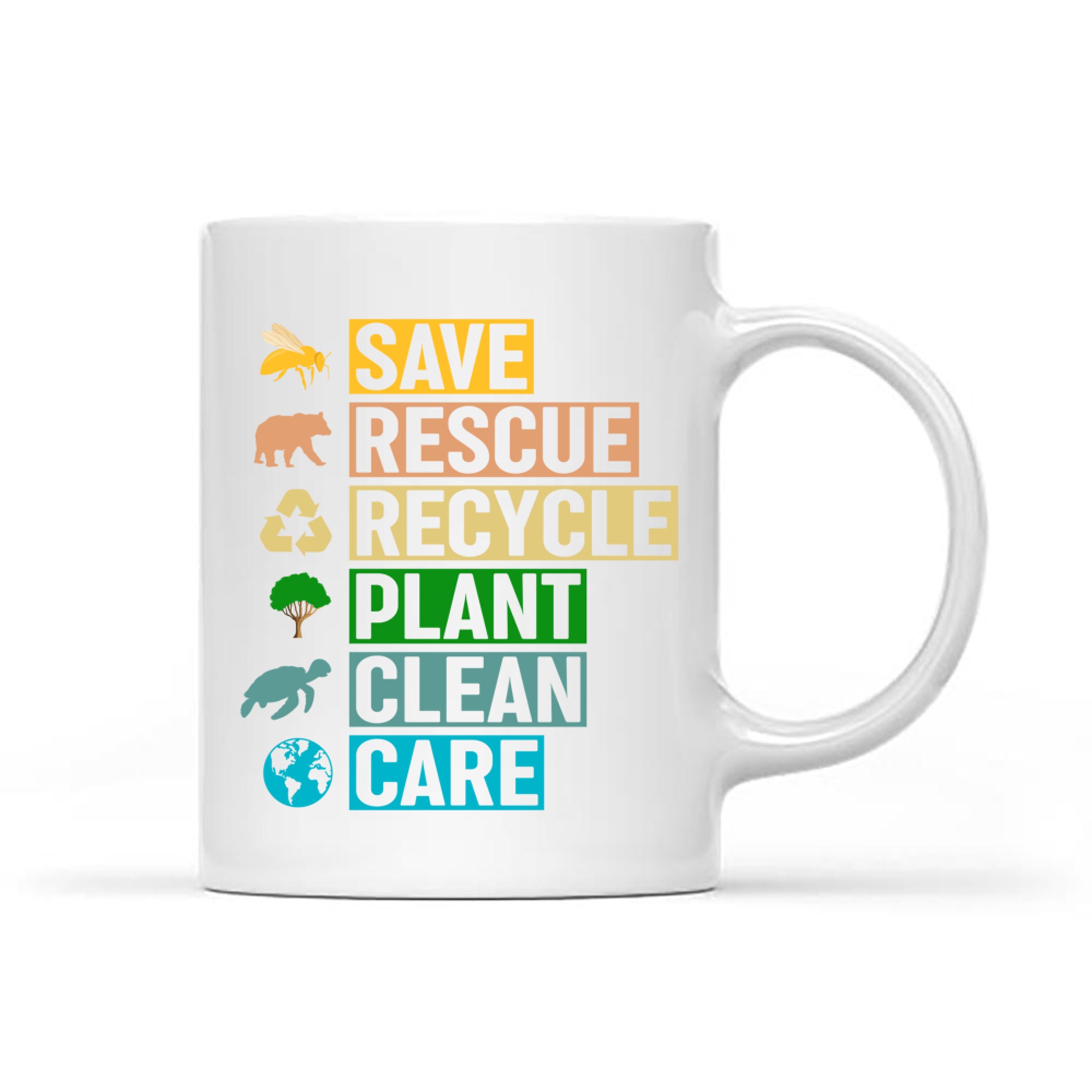 Earth Day Restore Earth Clean Seas Save the Recycle Planet Mug