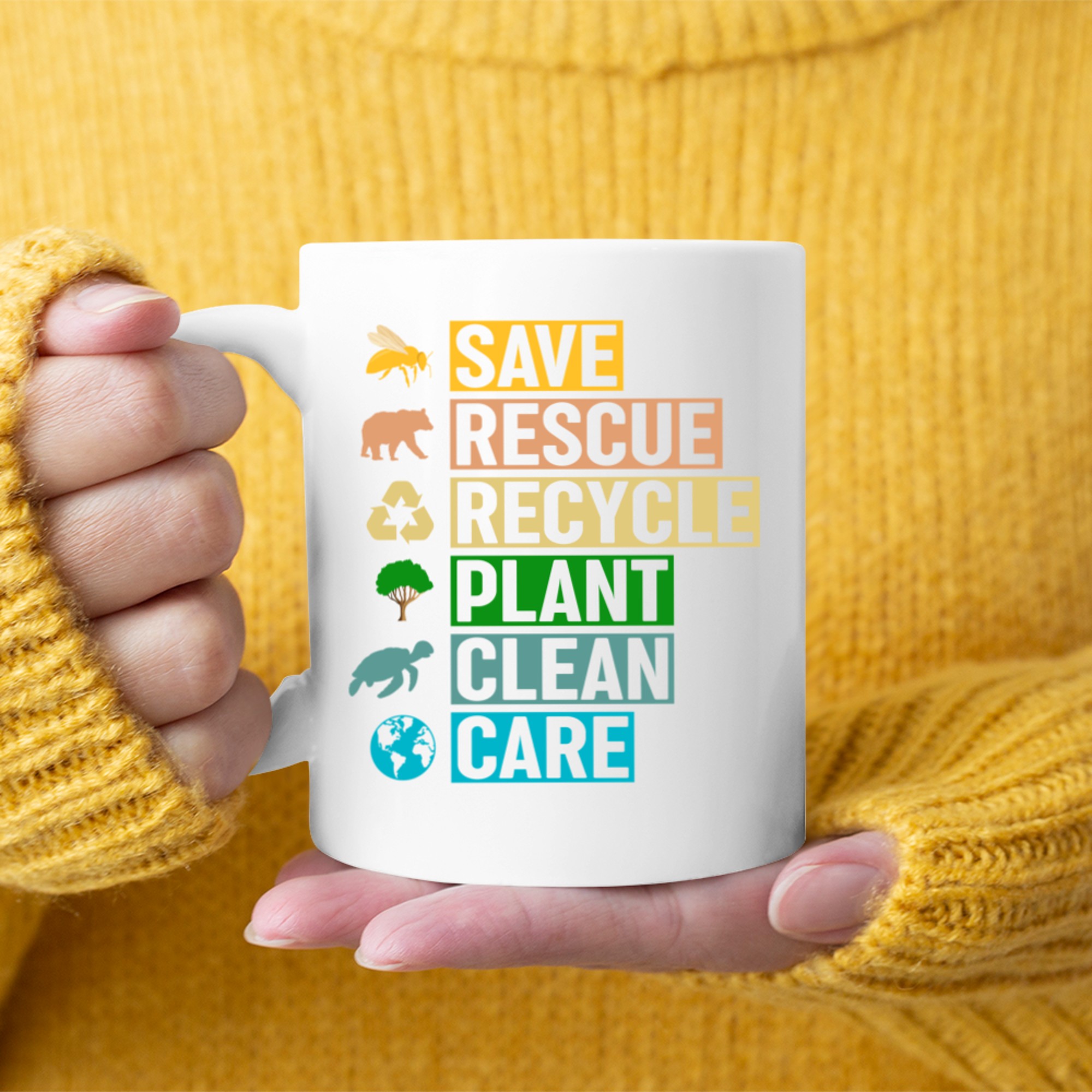 Earth Day Restore Earth Clean Seas Save the Recycle Planet Mug