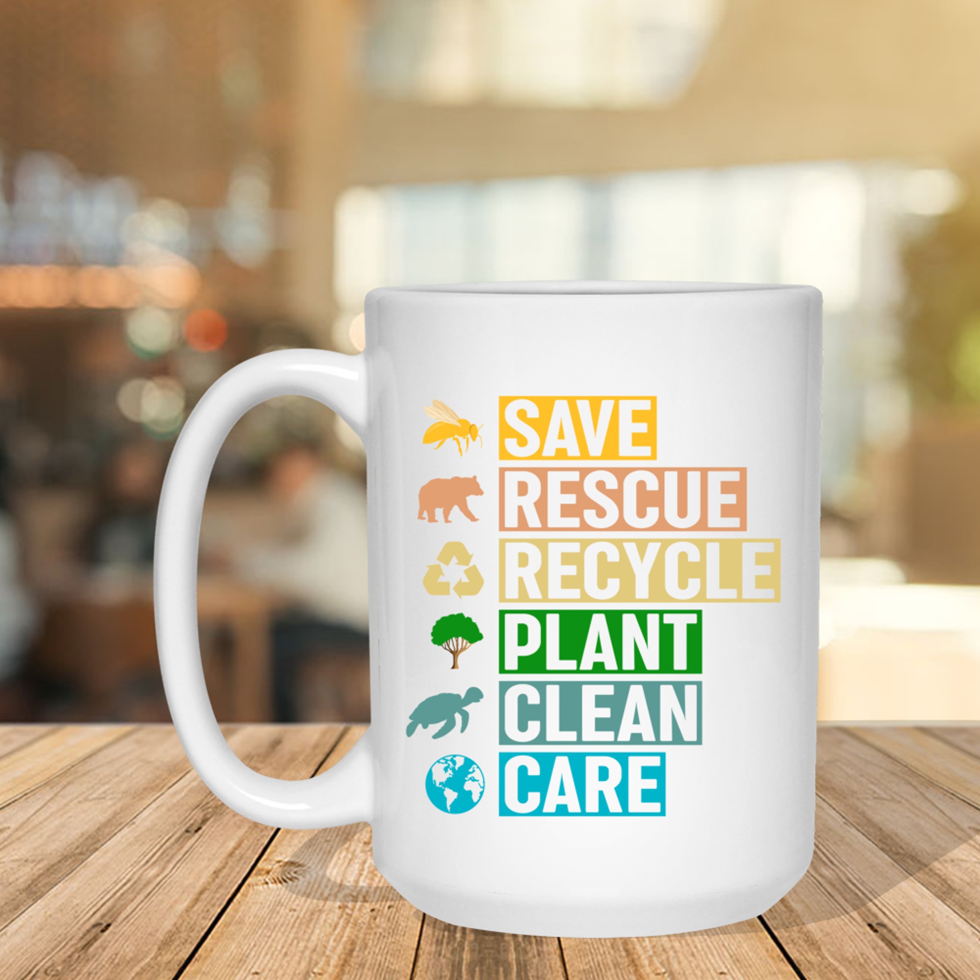 Earth Day Restore Earth Clean Seas Save the Recycle Planet Mug