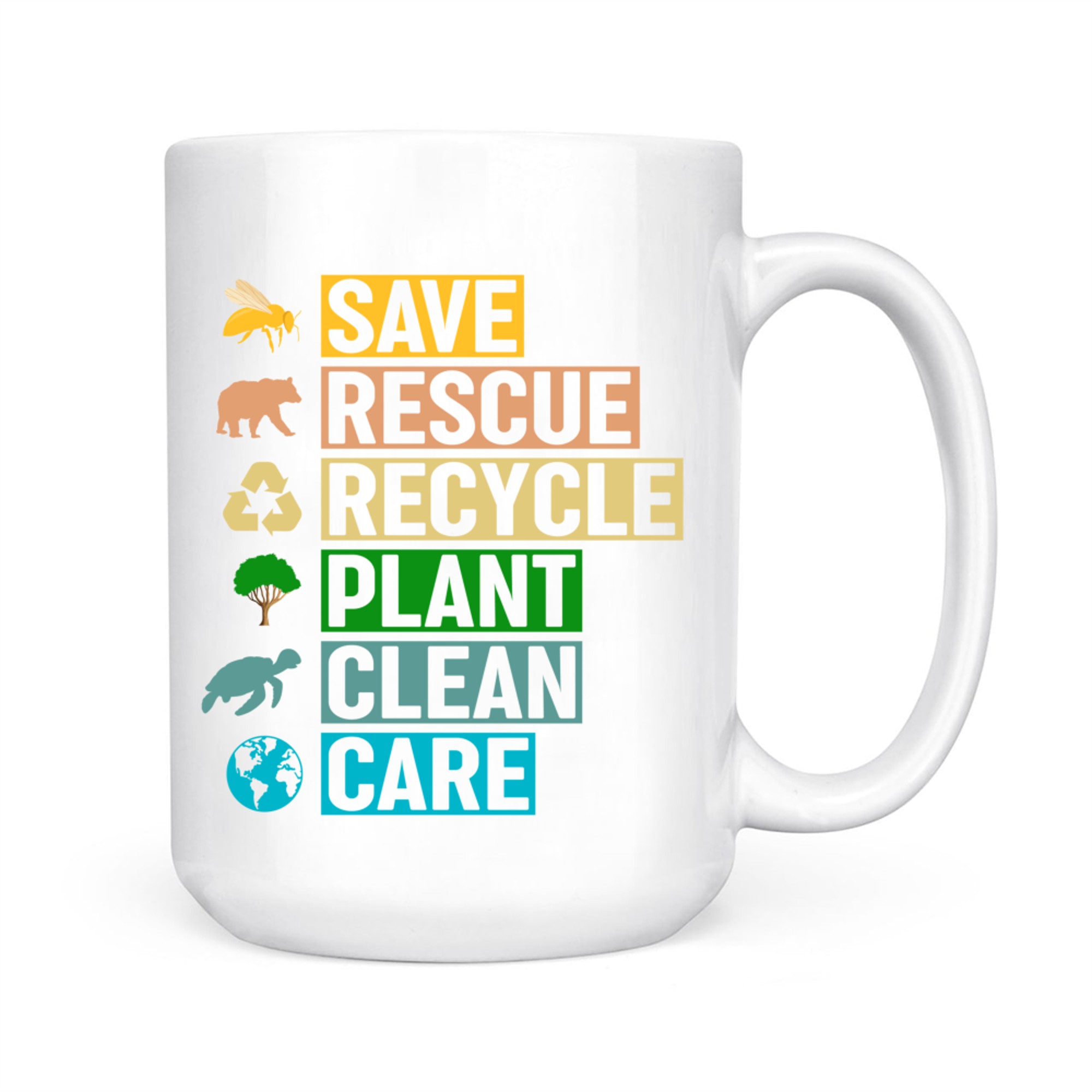 Earth Day Restore Earth Clean Seas Save the Recycle Planet Mug