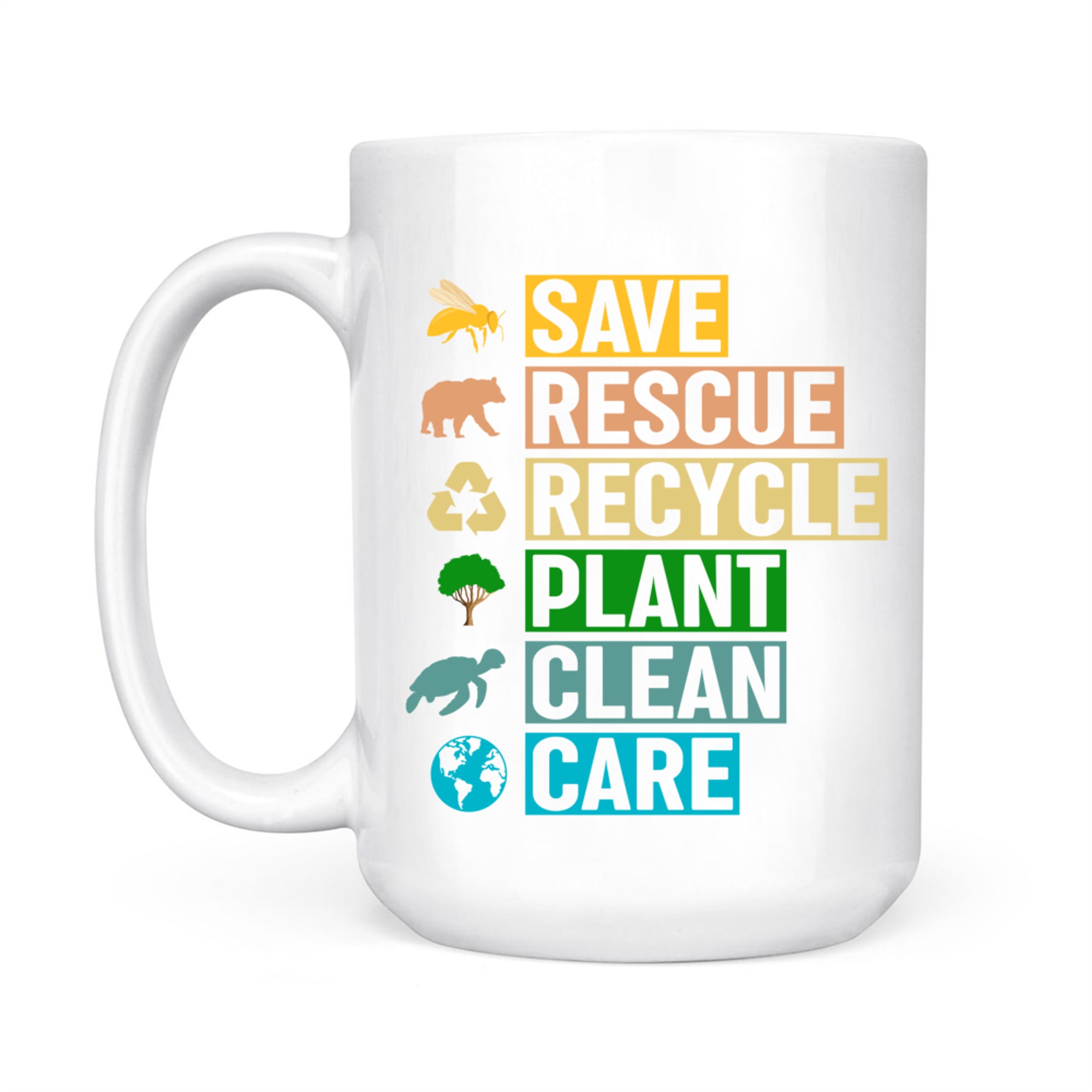 Earth Day Restore Earth Clean Seas Save the Recycle Planet Mug