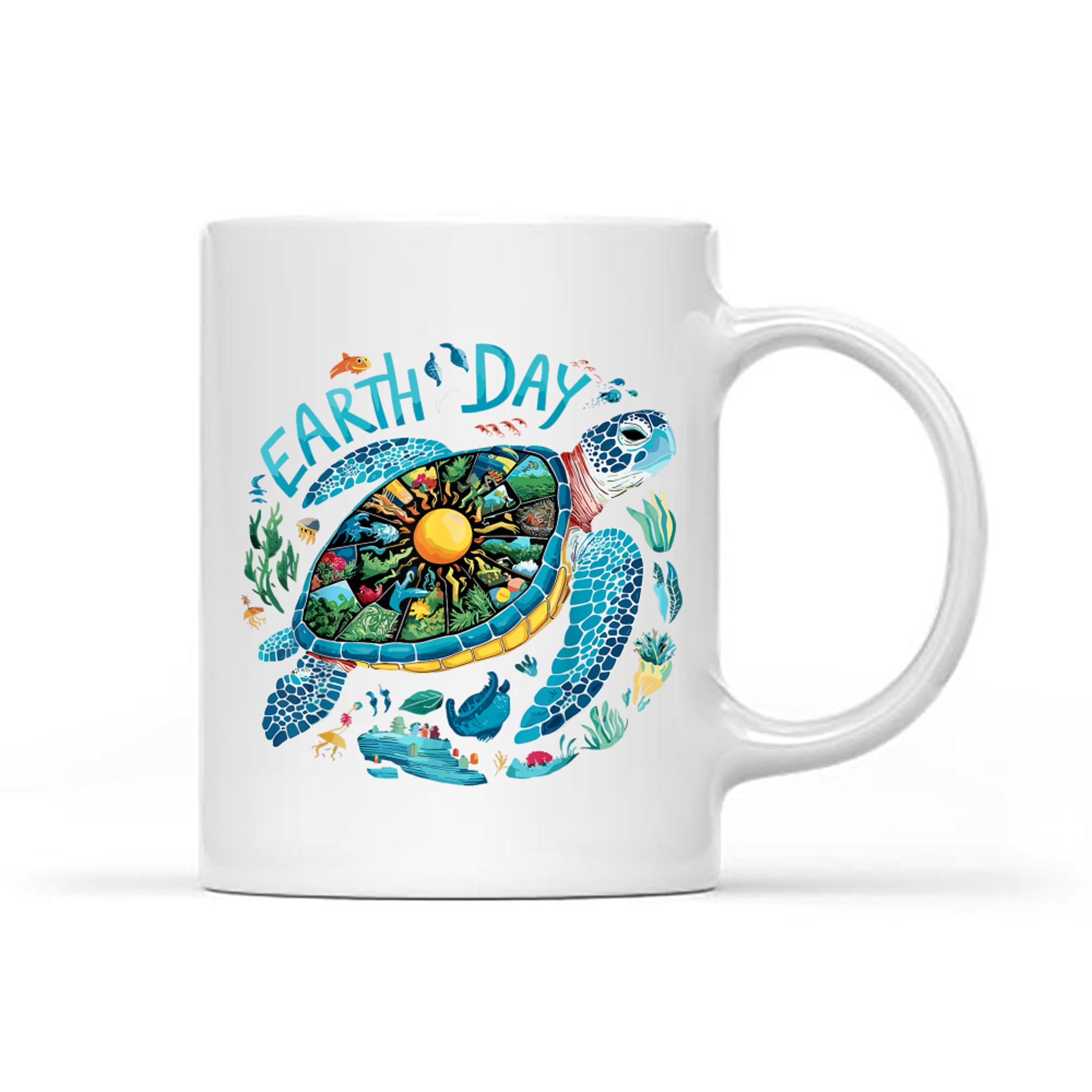 Earth Day Sea Turtle Save The Planet Natural Mug