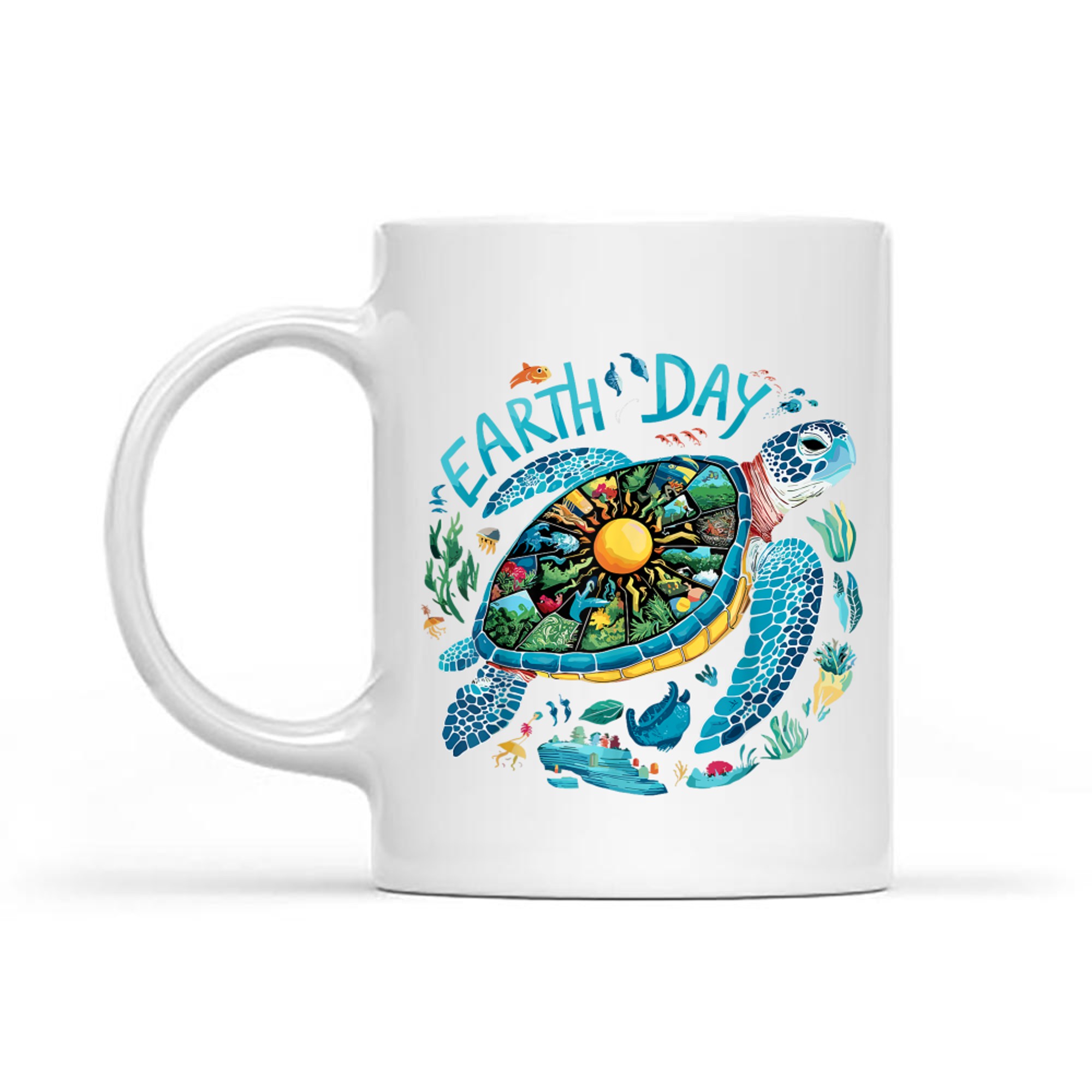 Earth Day Sea Turtle Save The Planet Natural Mug