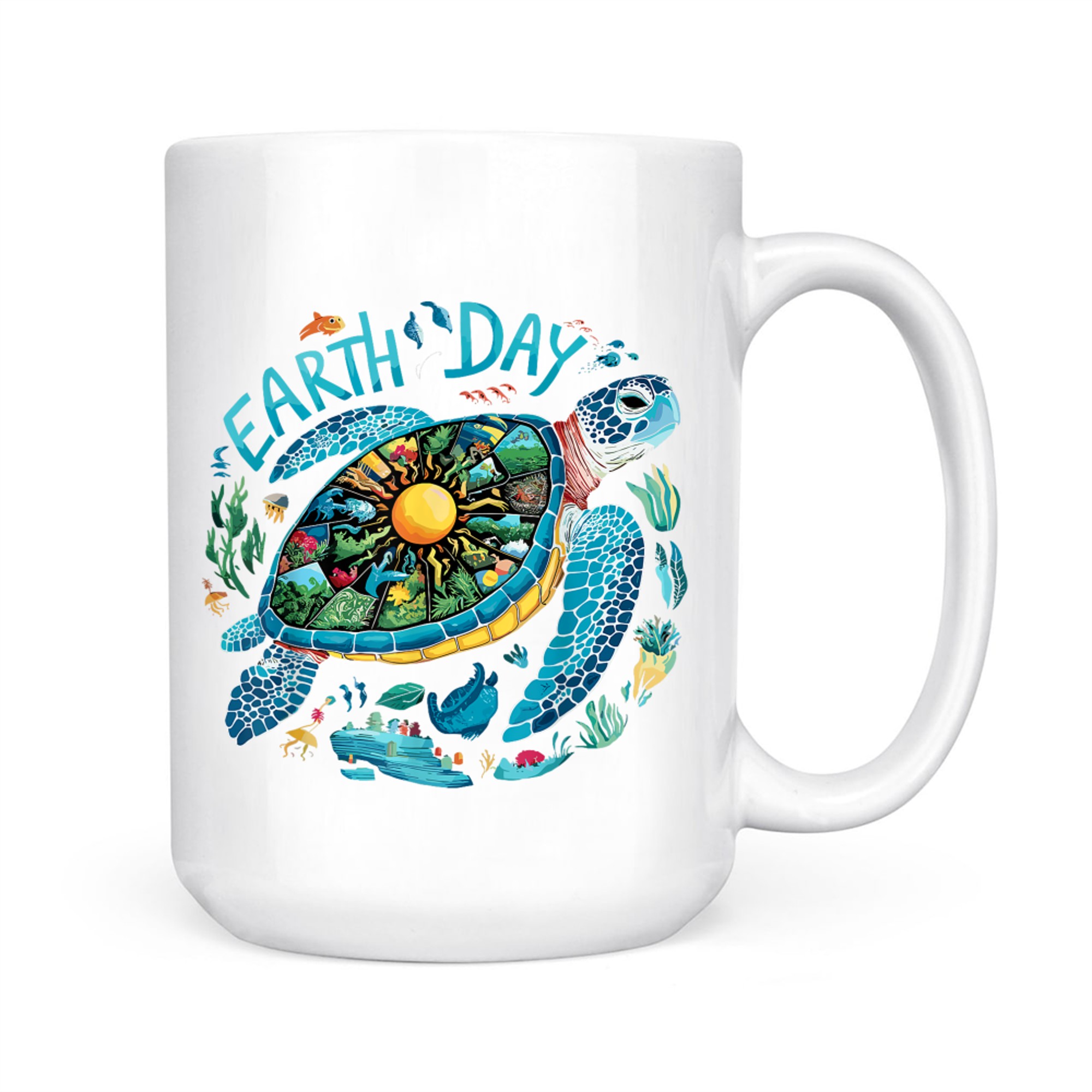 Earth Day Sea Turtle Save The Planet Natural Mug