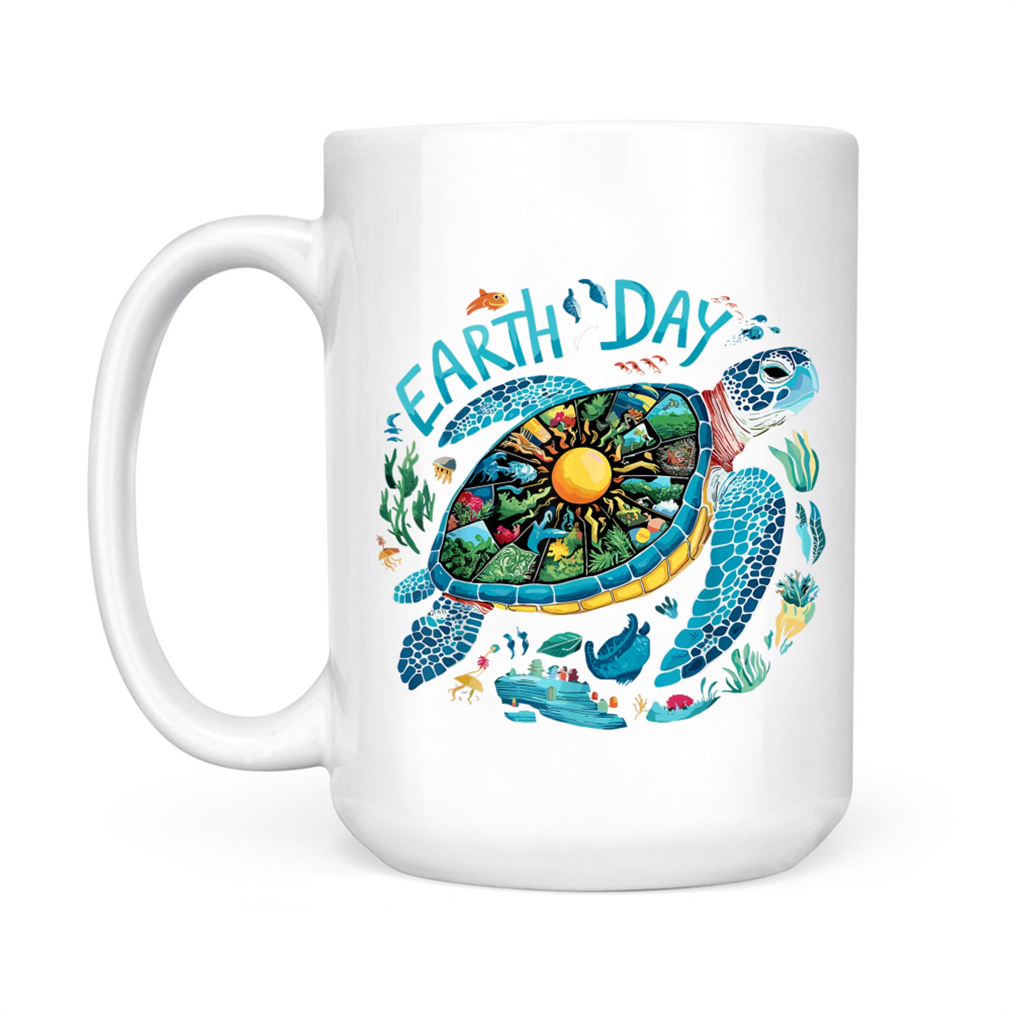 Earth Day Sea Turtle Save The Planet Natural Mug