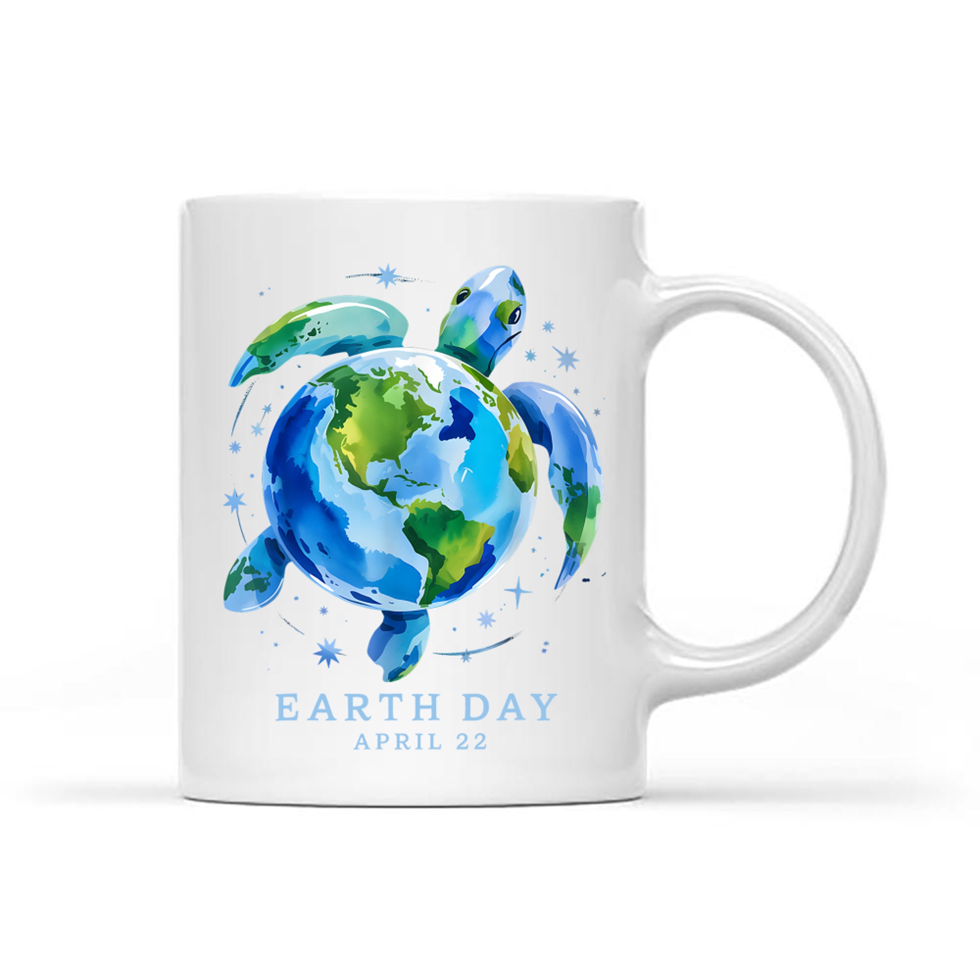 Earth Day Turtle Planet Design Eco-Friendly Mug