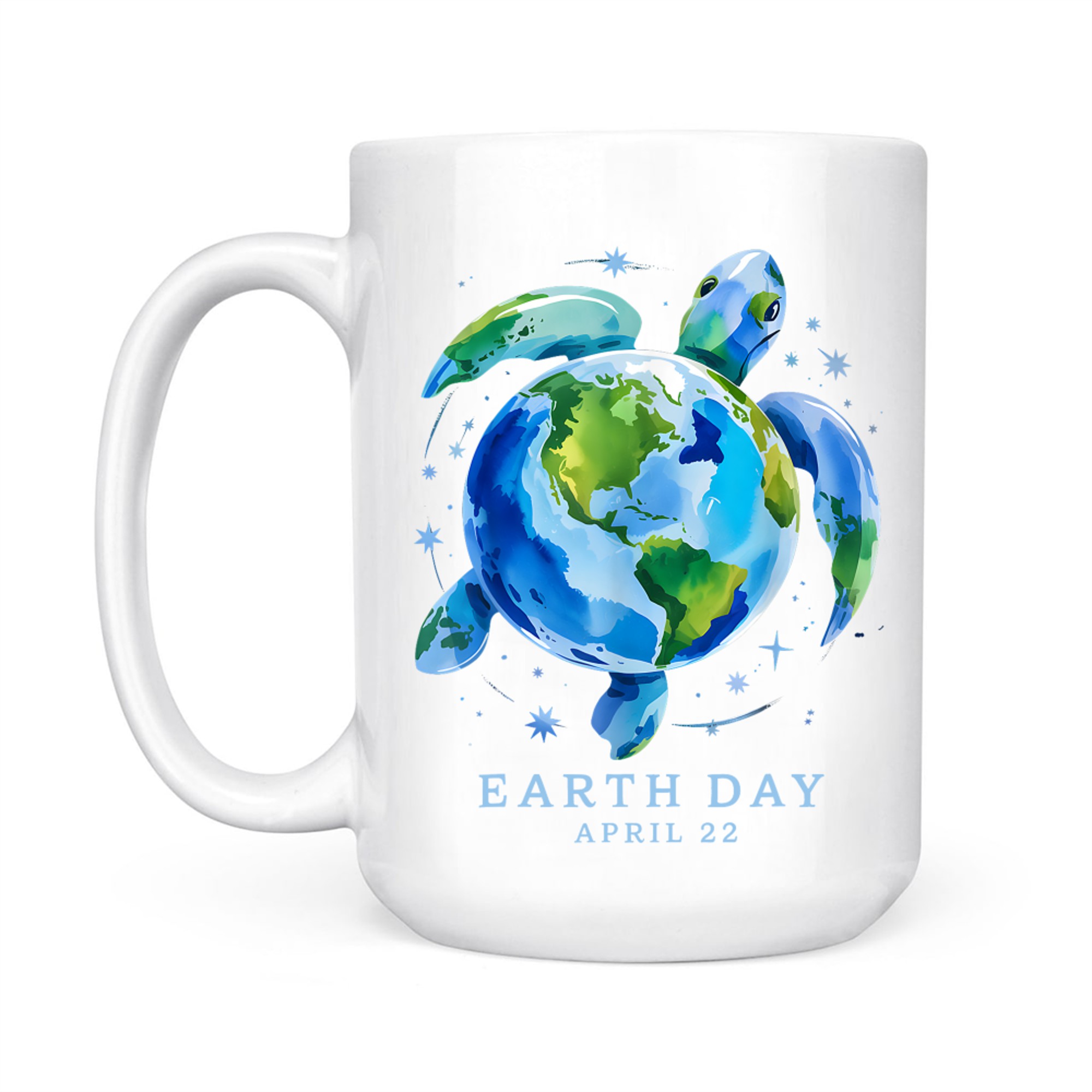 Earth Day Turtle Planet Design Eco-Friendly Mug