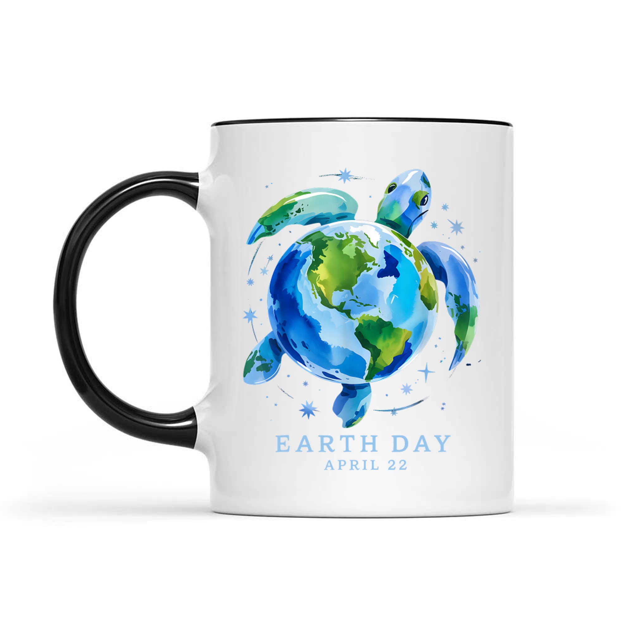 Earth Day Turtle Planet Design Eco-Friendly Mug