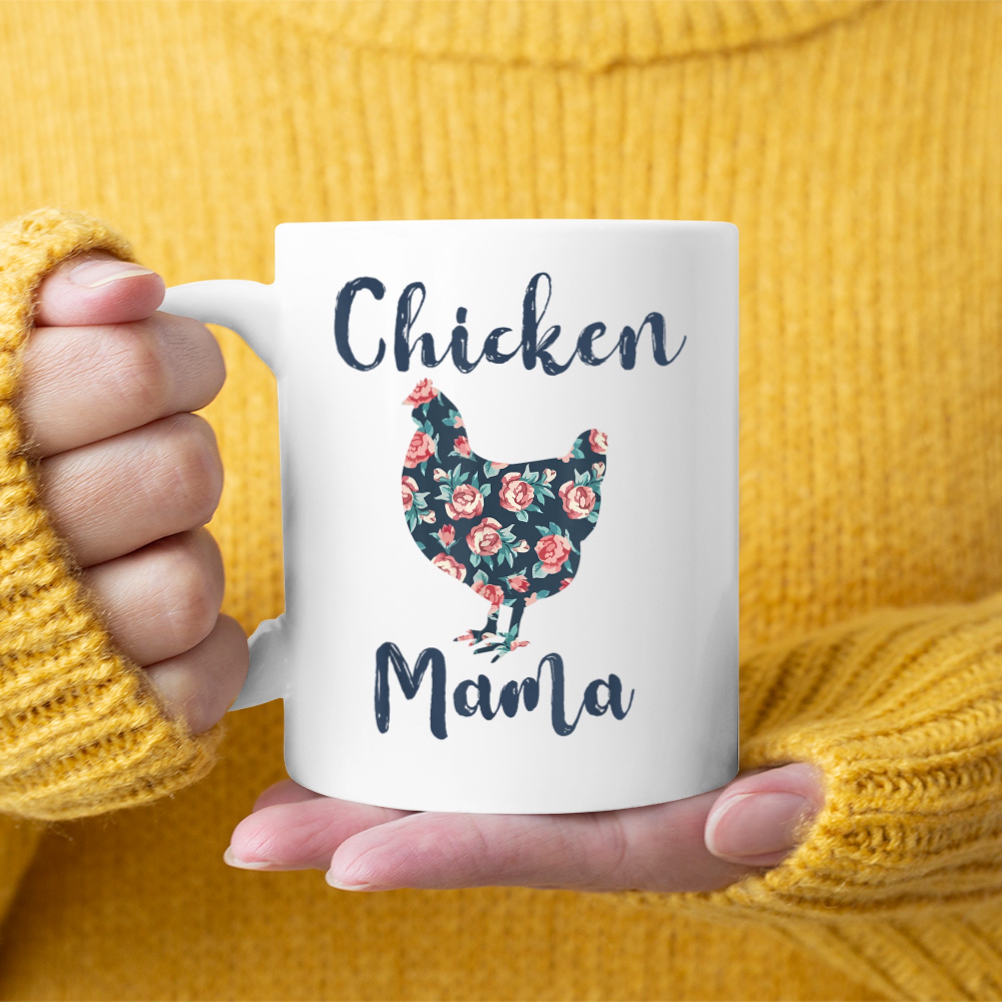 Floral Chicken Mama Farm Life Mother’s Day Rustic Design Mug