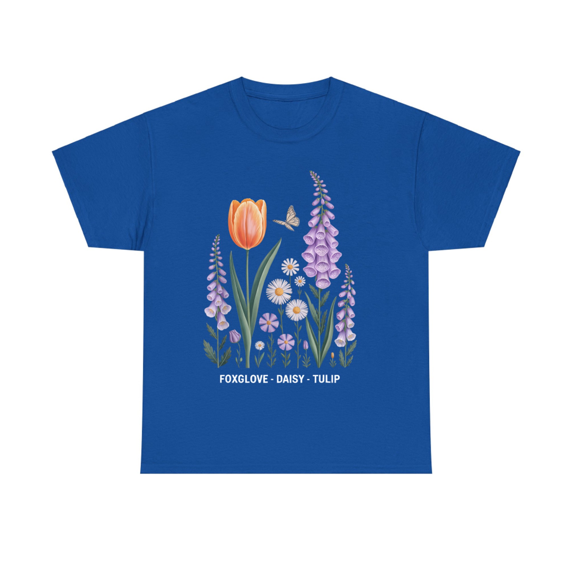 Foxglove Daisy Tulip Floral Nature Art T-Shirt