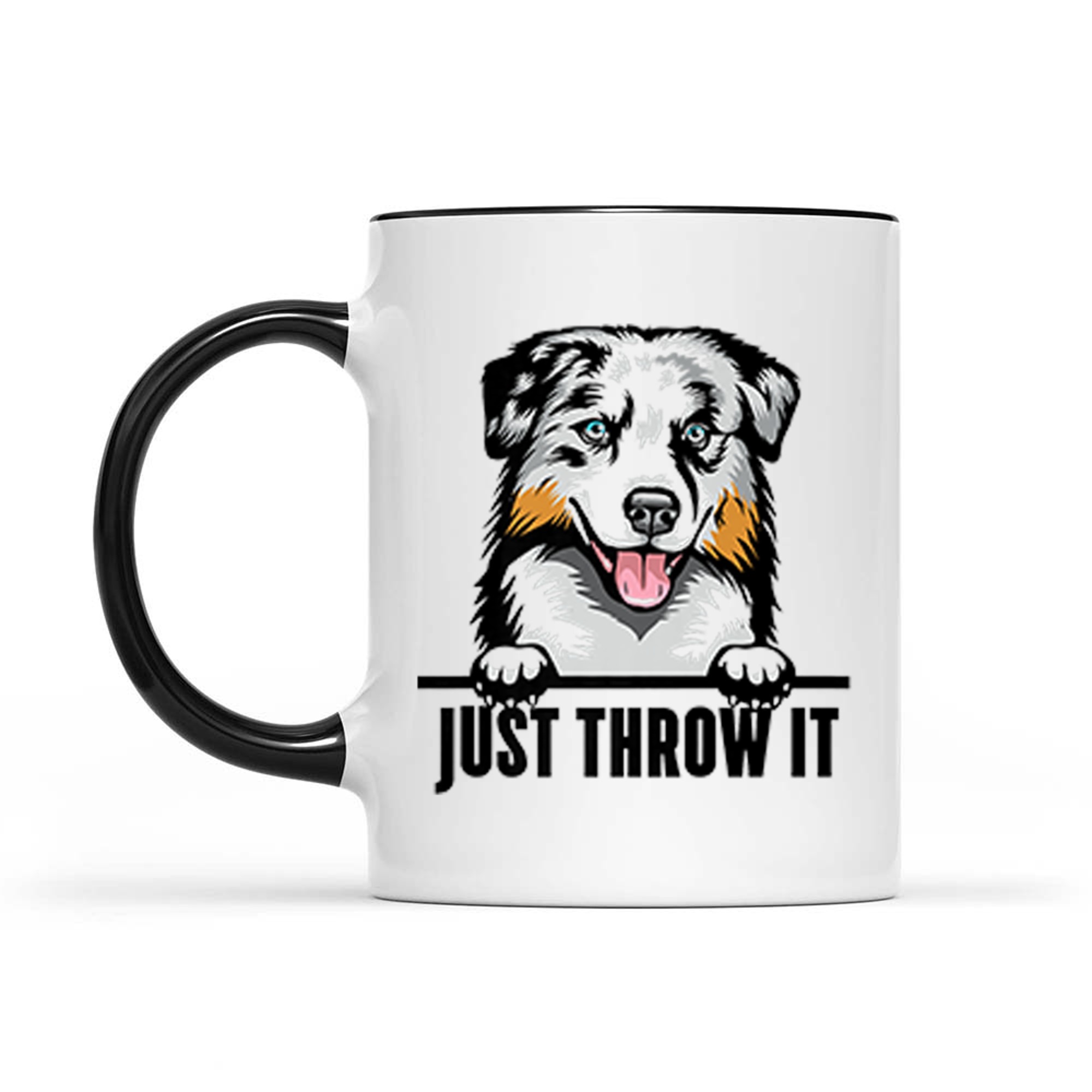Funny Australian Shepherd Dog Art Playful Ball Fetching Pet Lover Mug