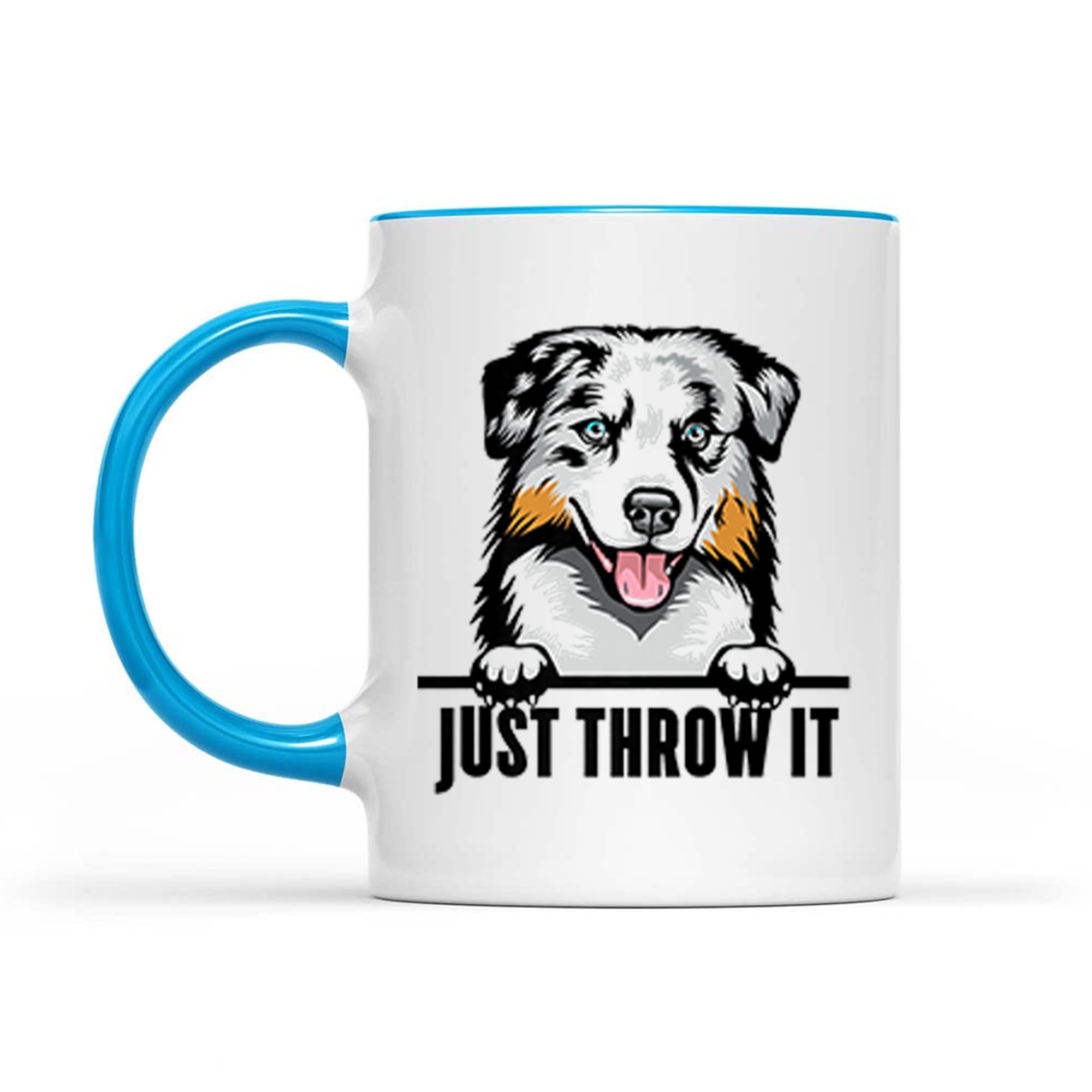 Funny Australian Shepherd Dog Art Playful Ball Fetching Pet Lover Mug