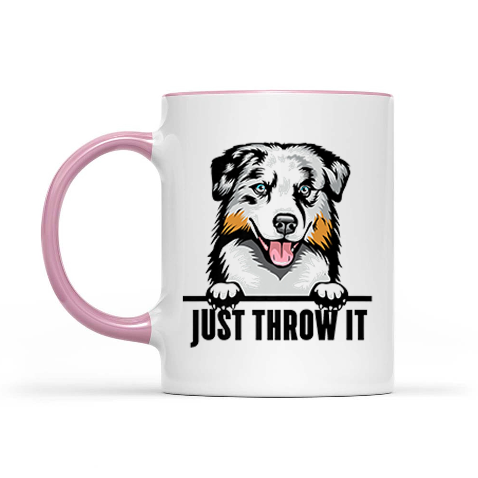 Funny Australian Shepherd Dog Art Playful Ball Fetching Pet Lover Mug